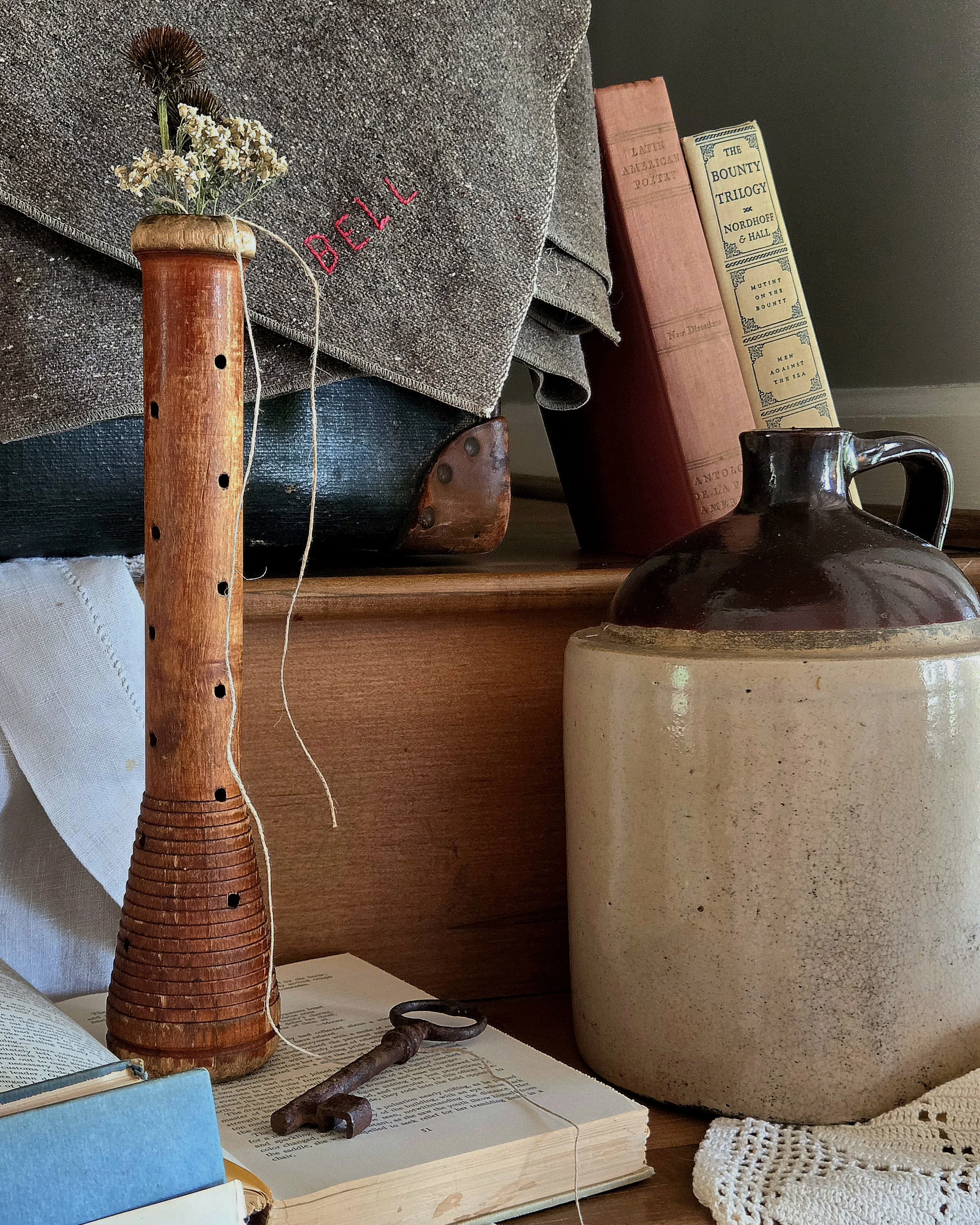 Industrial bobbing & stoneware water jug