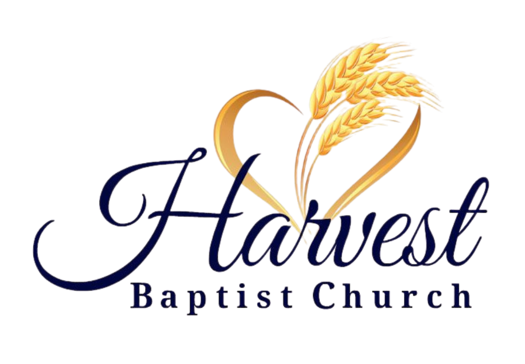 Logo for Harvest Baptist Church featuring wheat stalks and the church name.