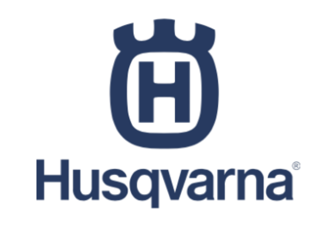 Husqvarna logo featuring a stylized helmet with an H and the company name below.