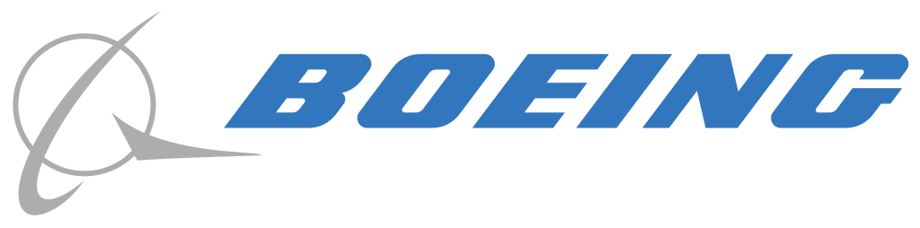 The Boeing logo with the word 'BOEING' in blue font and a stylized gray and white globe symbol.
