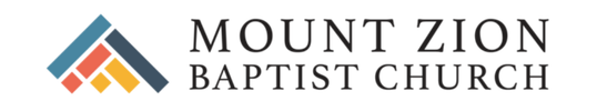 Logo of Mount Zion Baptist Church with a stylized mountain graphic and text