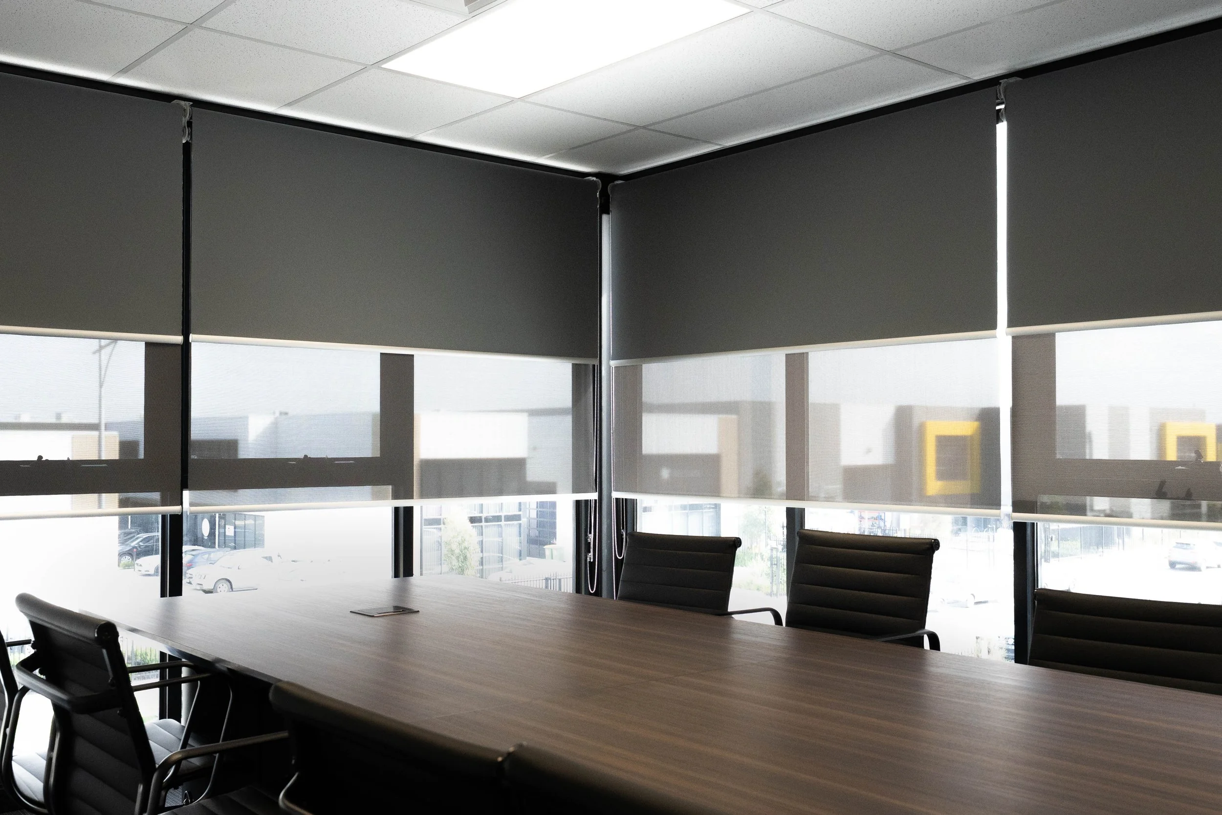 Double roller blinds in the Southern Services Group boardroom