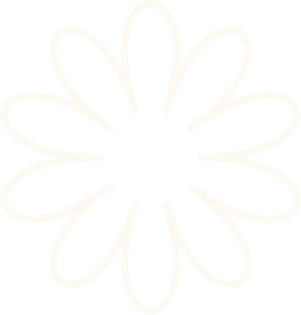 Outline of a flower with 12 petals on a black background.