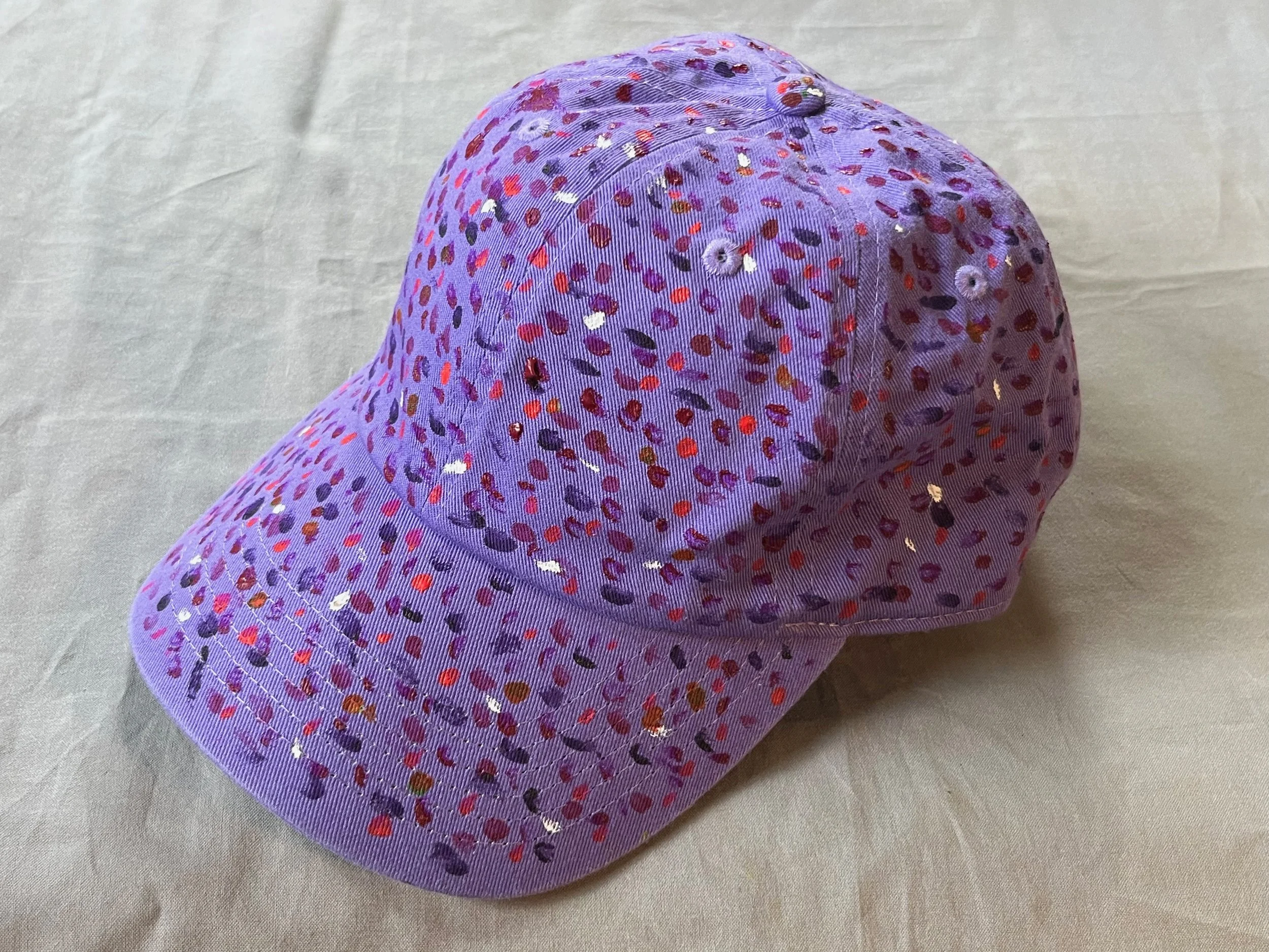 Hand-Painted Speckled Purple Cap