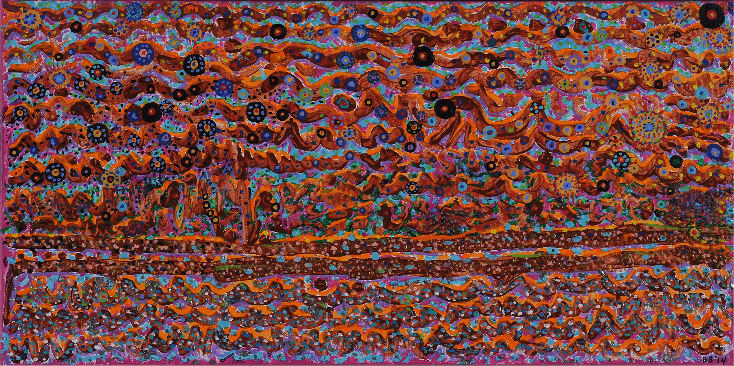 Starry Night ~ 24”x12” in a custom wooden frame ~ $4000 ~ Original and print

