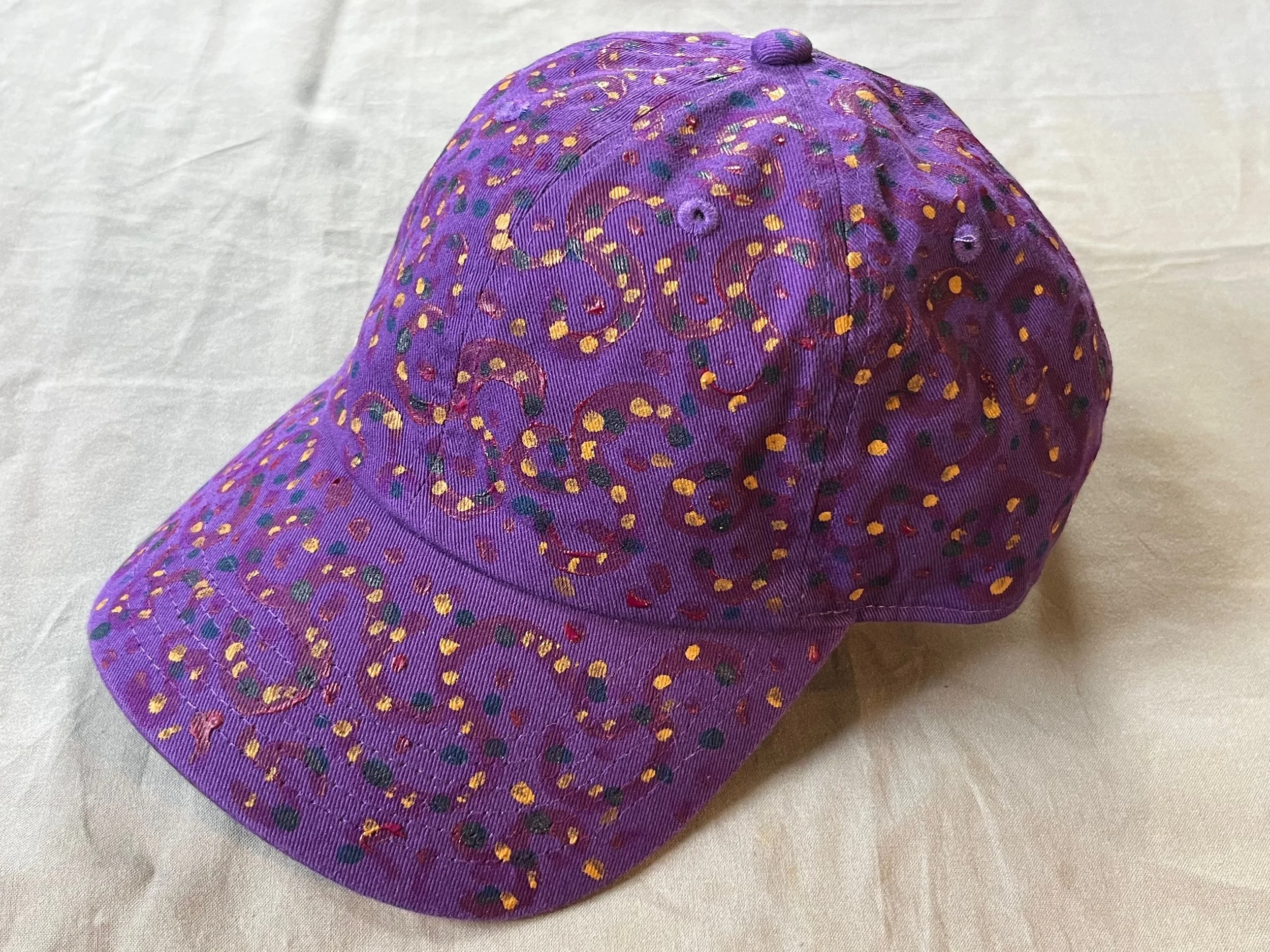 Hand-Painted Purple Cap