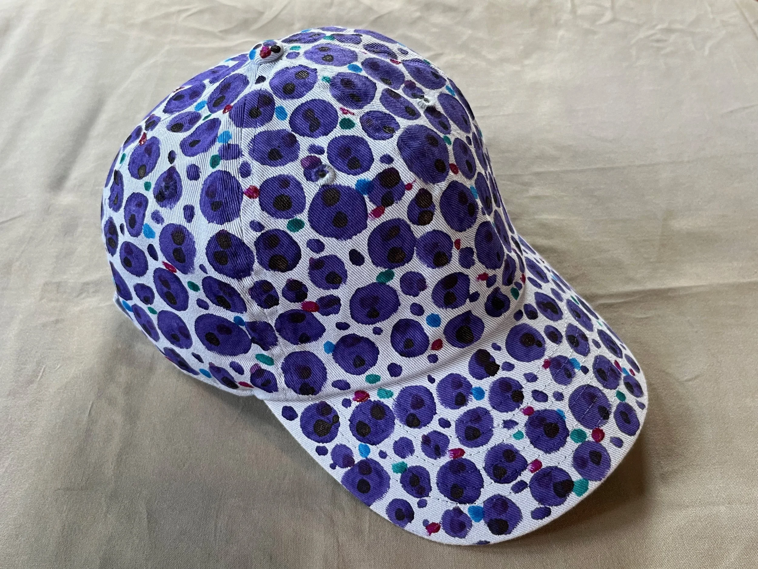 Hand-Painted Blueberry Cap