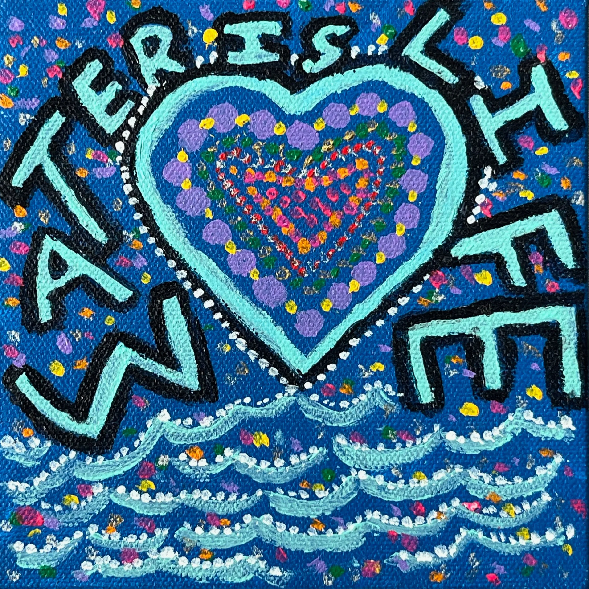 "Water is Life" Heart Painting 4