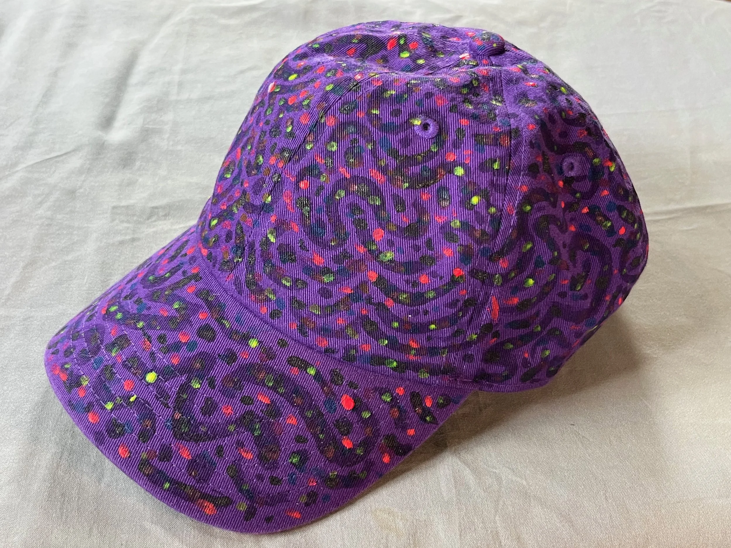 Hand-Painted Purple Swirly Cap