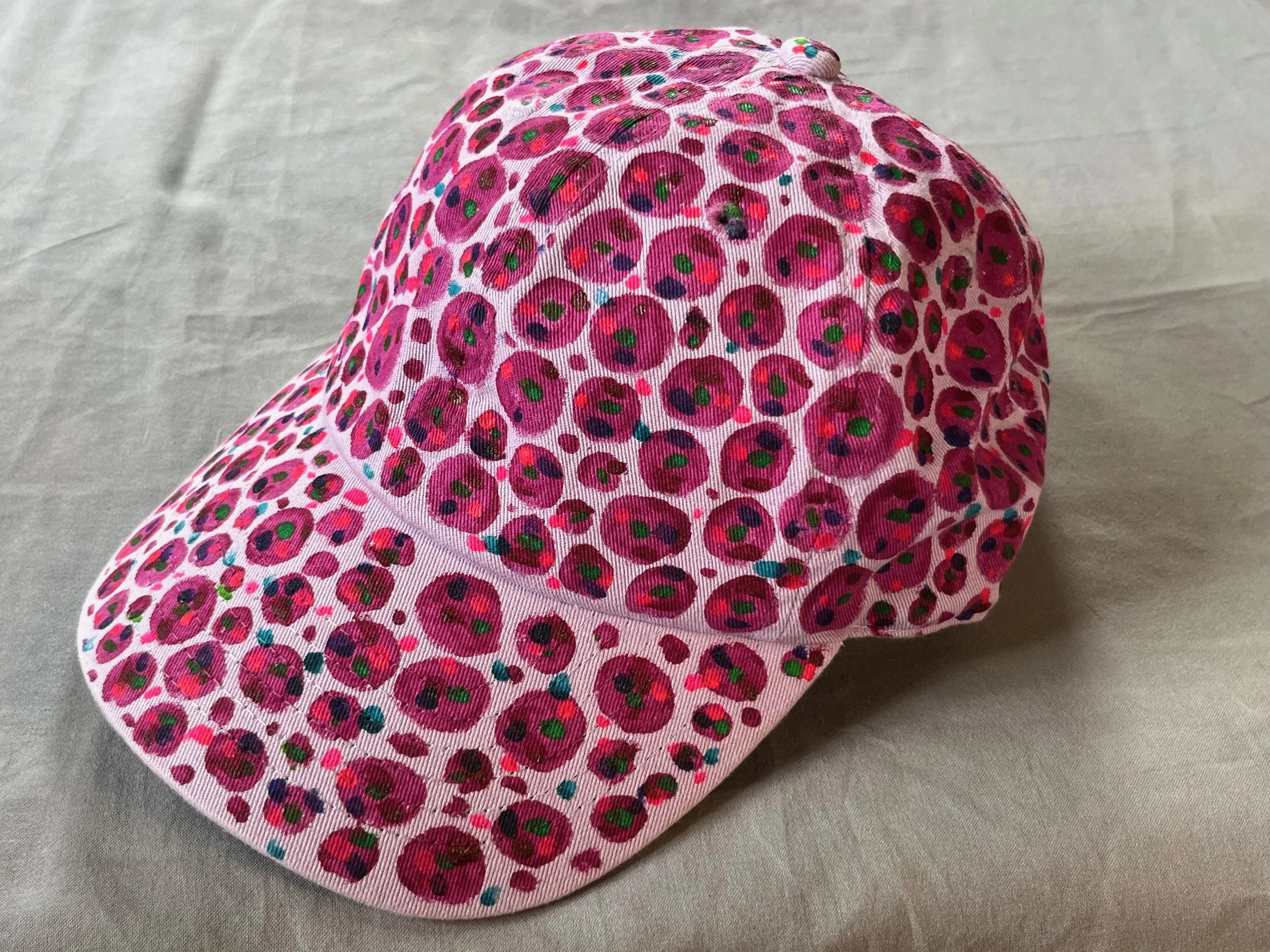 Hand-Painted Pink/Purple Speckled Cap