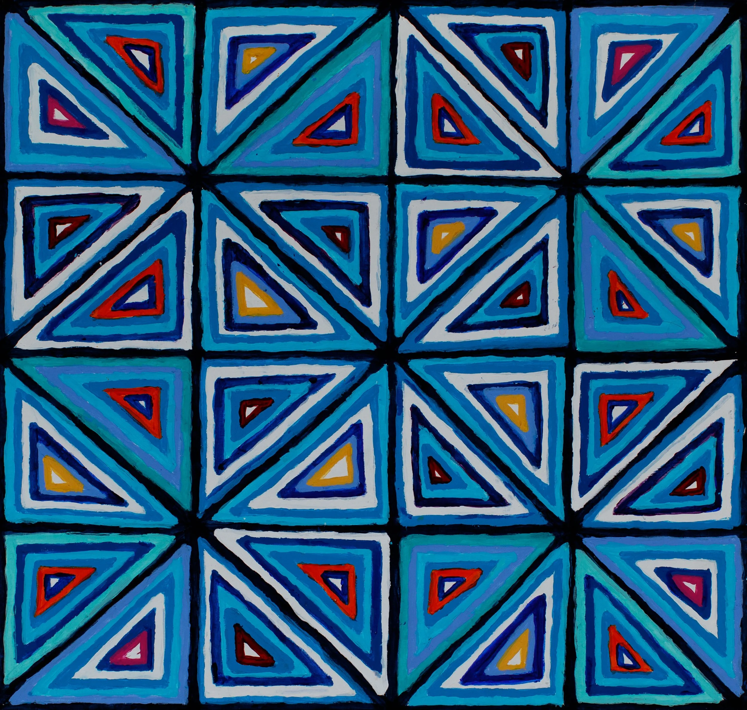 Mosaic Born in Blue ~ 18”x17” ~ $500 ~ Original and Print
