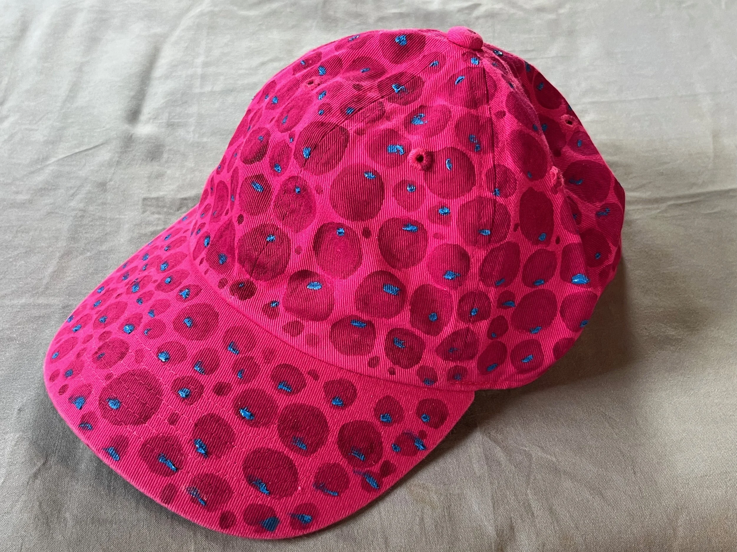 Hand-Painted Fuchsia/Magenta Speckled Cap