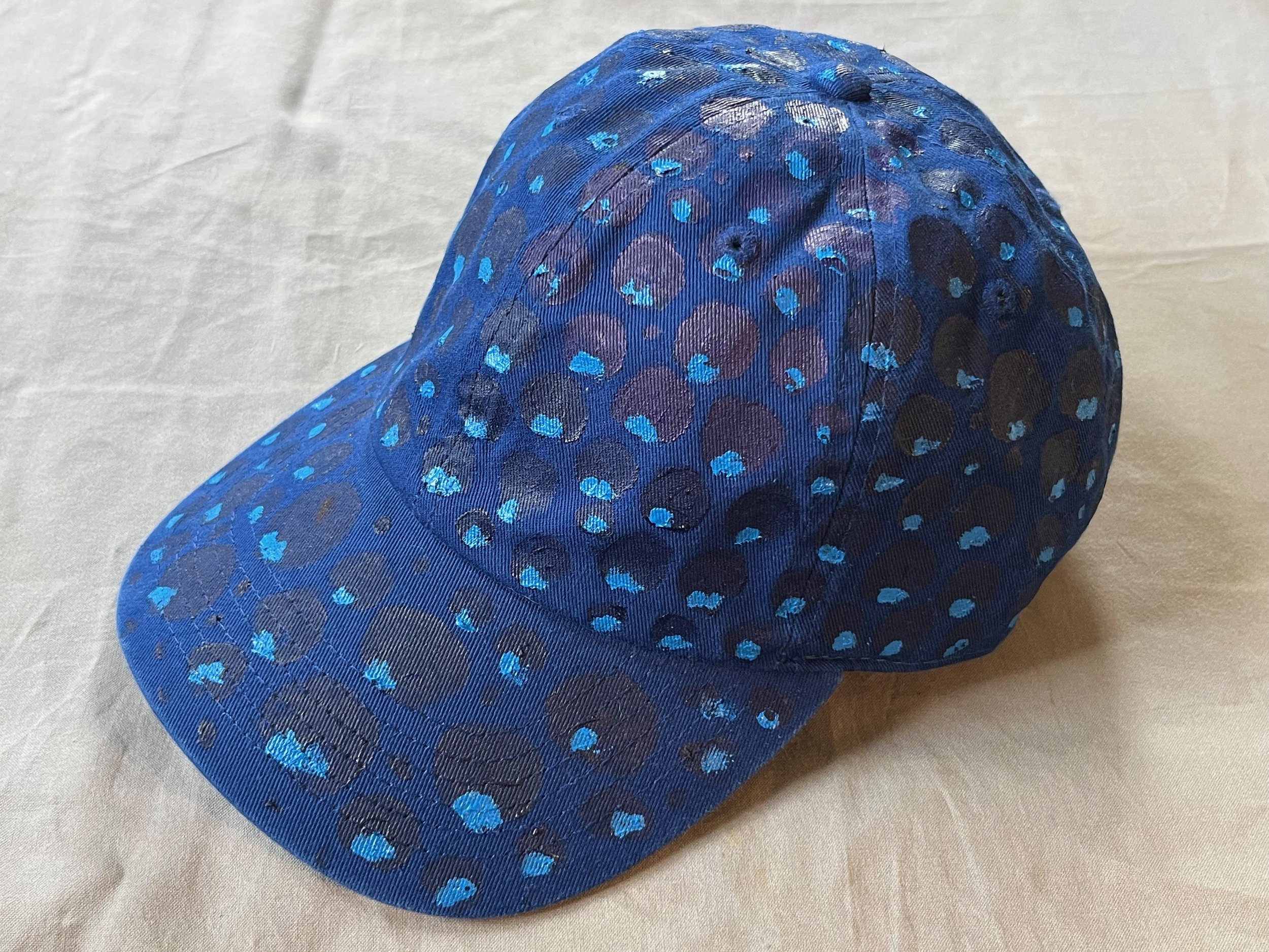 Hand-Painted Blue Cap