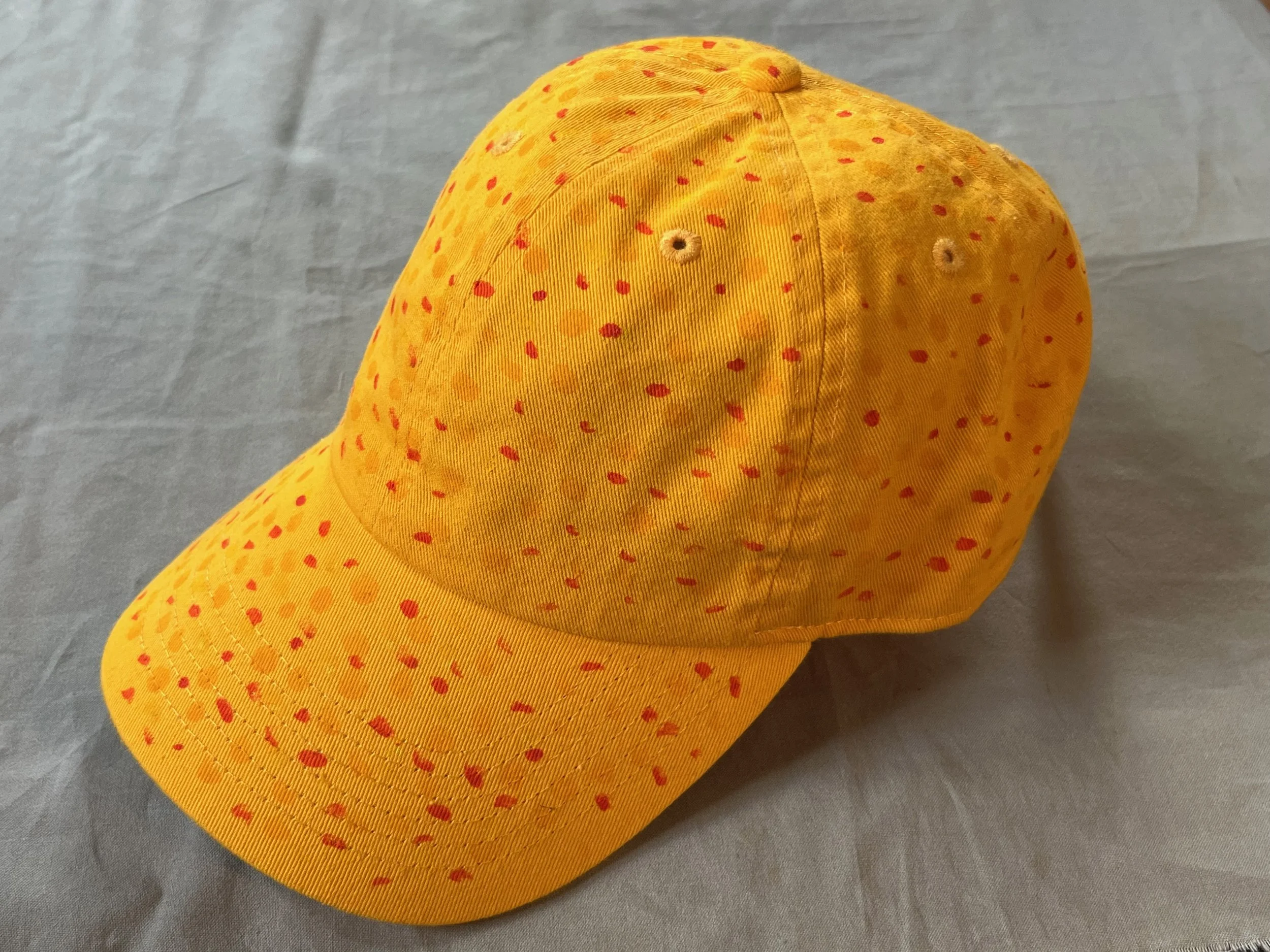 Hand-Painted Yellow/Red Cap