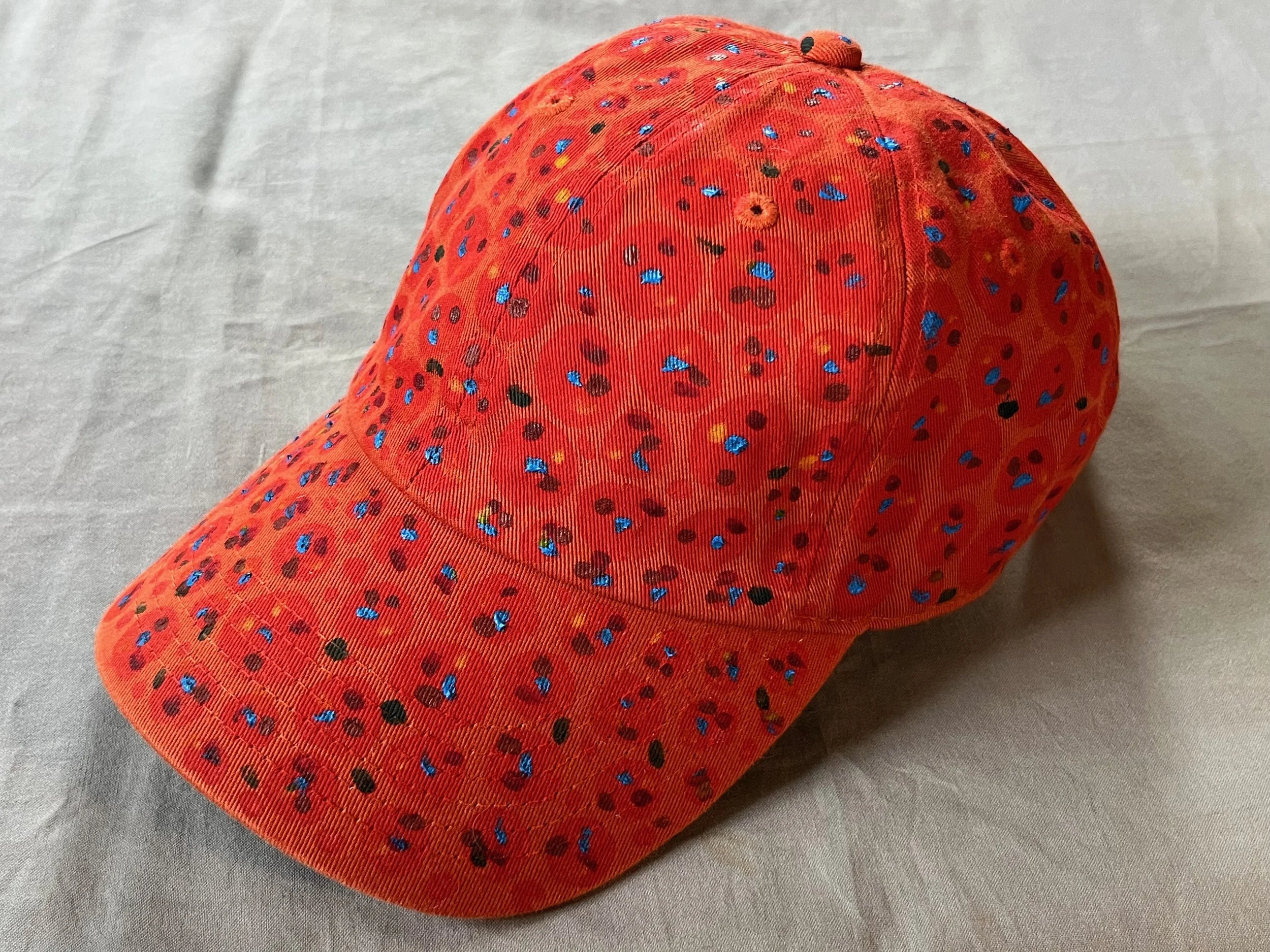 Hand-Painted Orange Speckled Cap