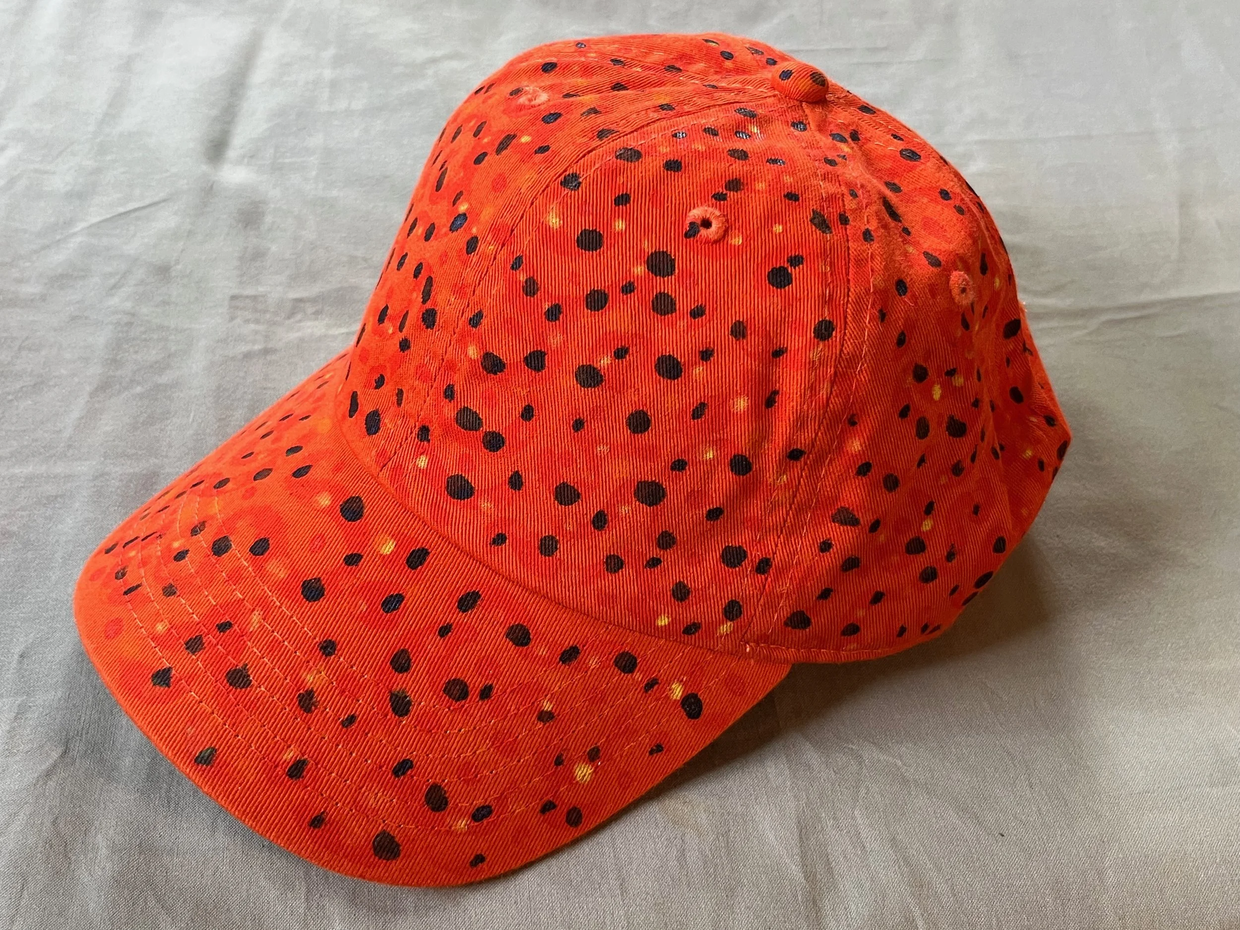 Hand-Painted Orange Speckled Cap