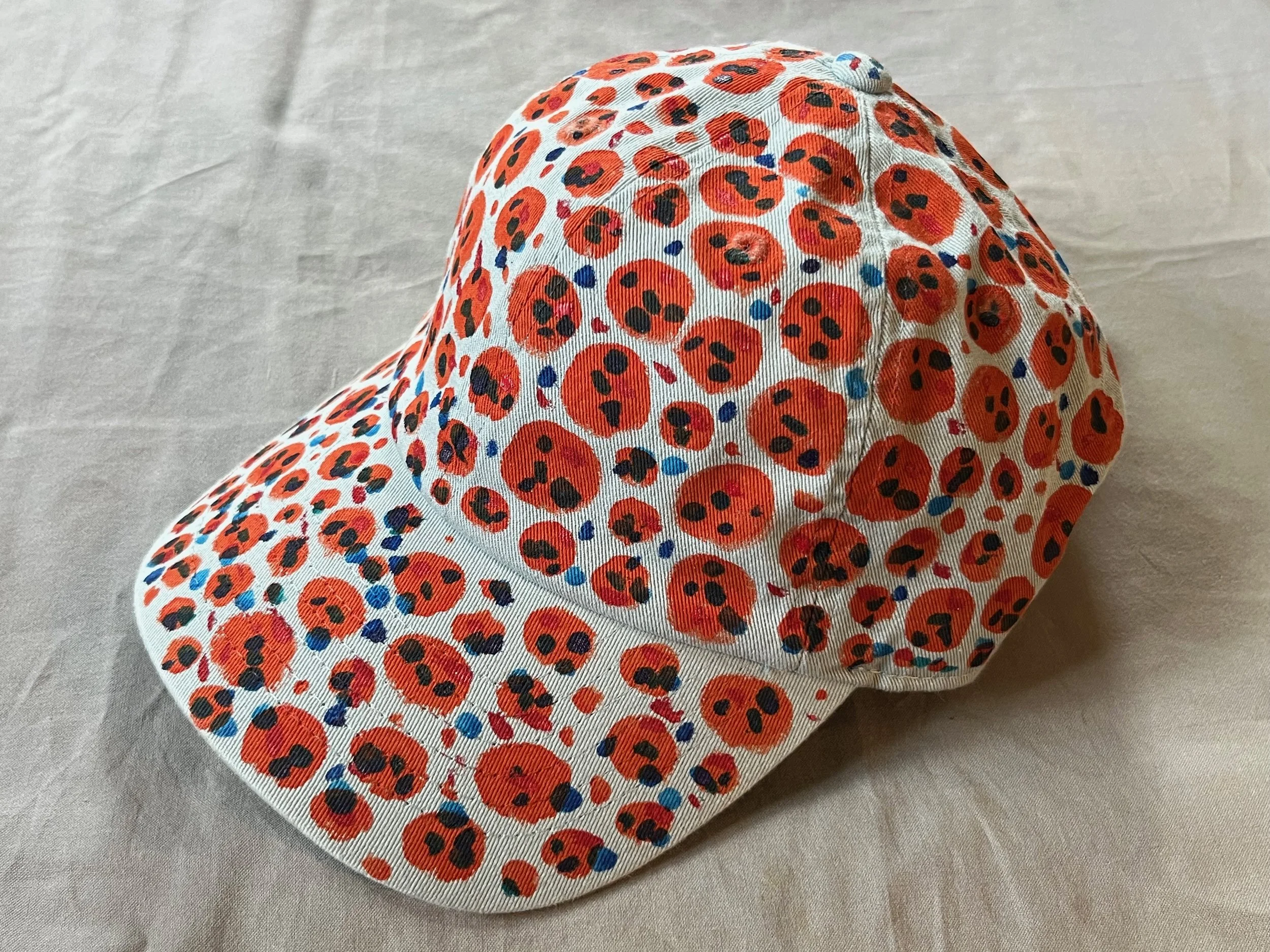 Hand-Painted Orange/White Cap
