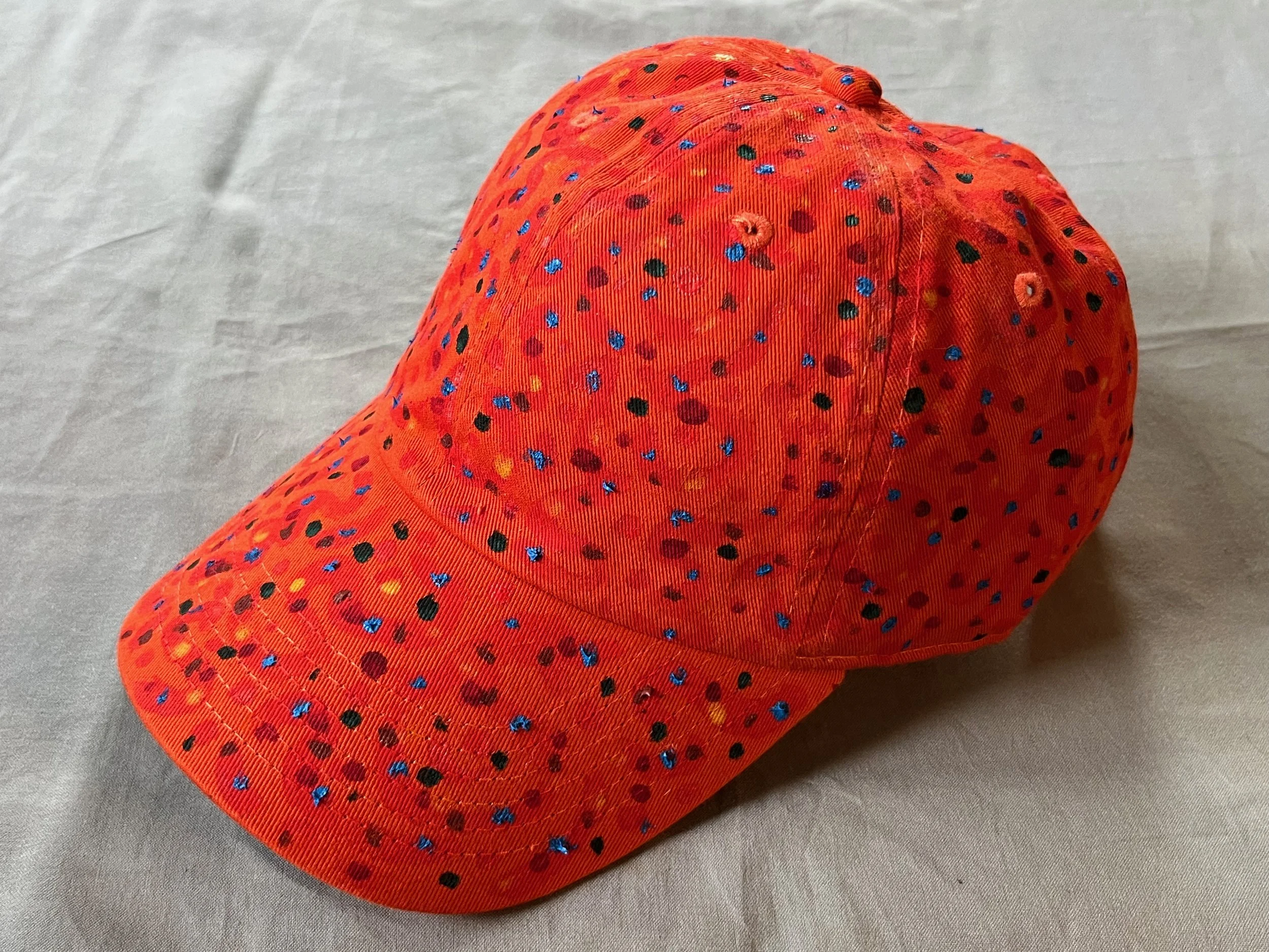 Hand-Painted Orange Speckled Cap