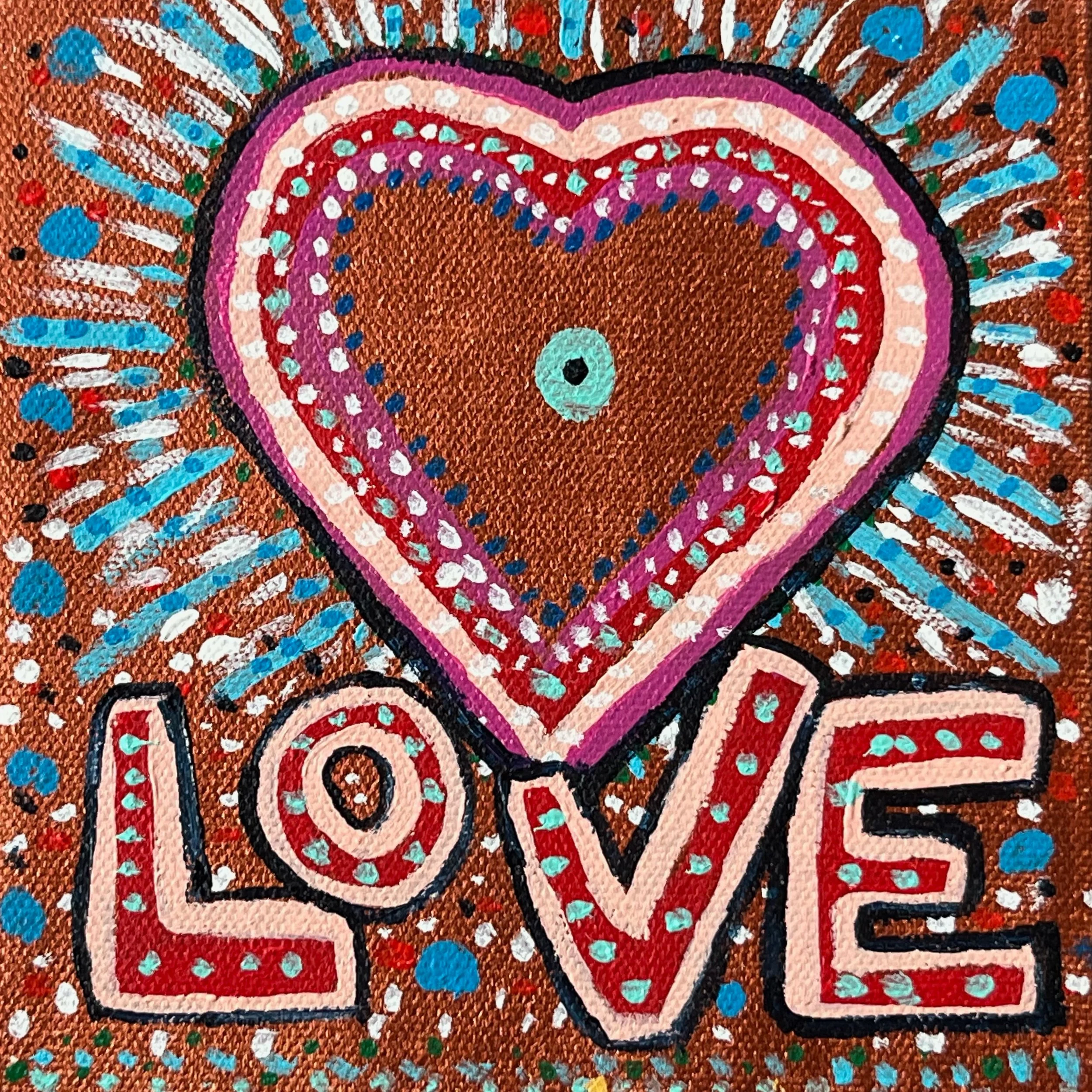 "Love" Exploding Heart Painting