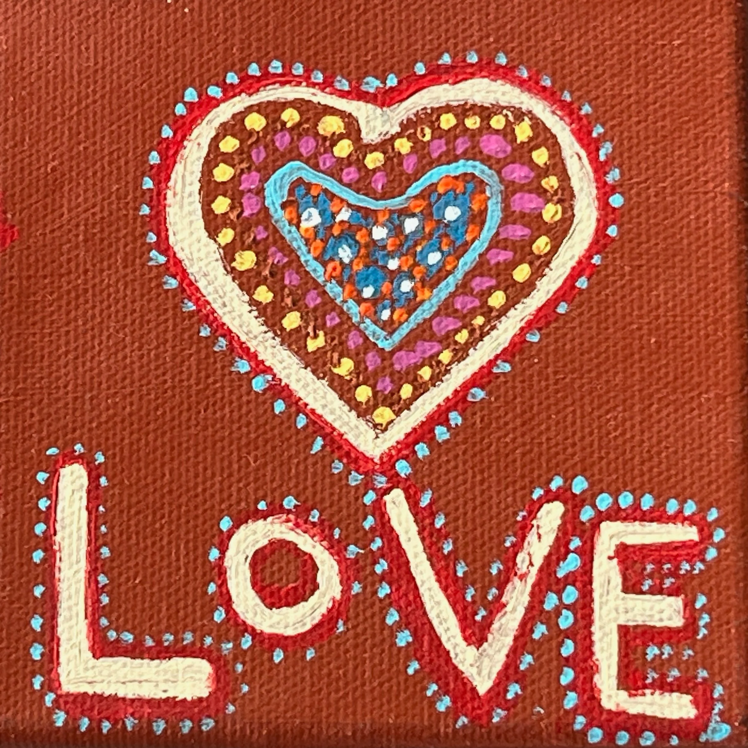 "Love" Red/Yellow Heart Painting