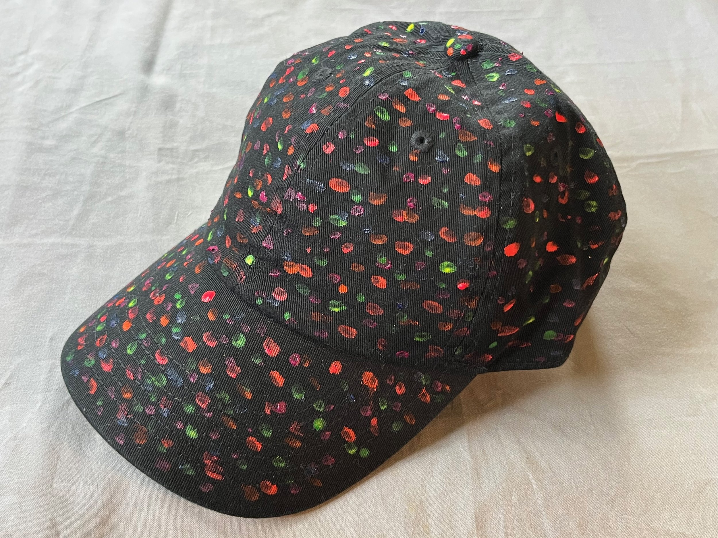 Hand-Painted Black/Red Cap