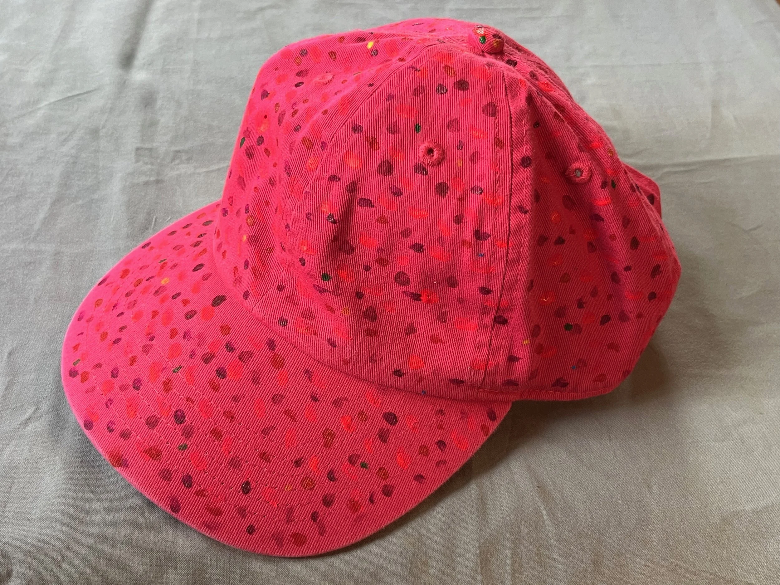 Hand-Painted Fuchsia Speckled Cap