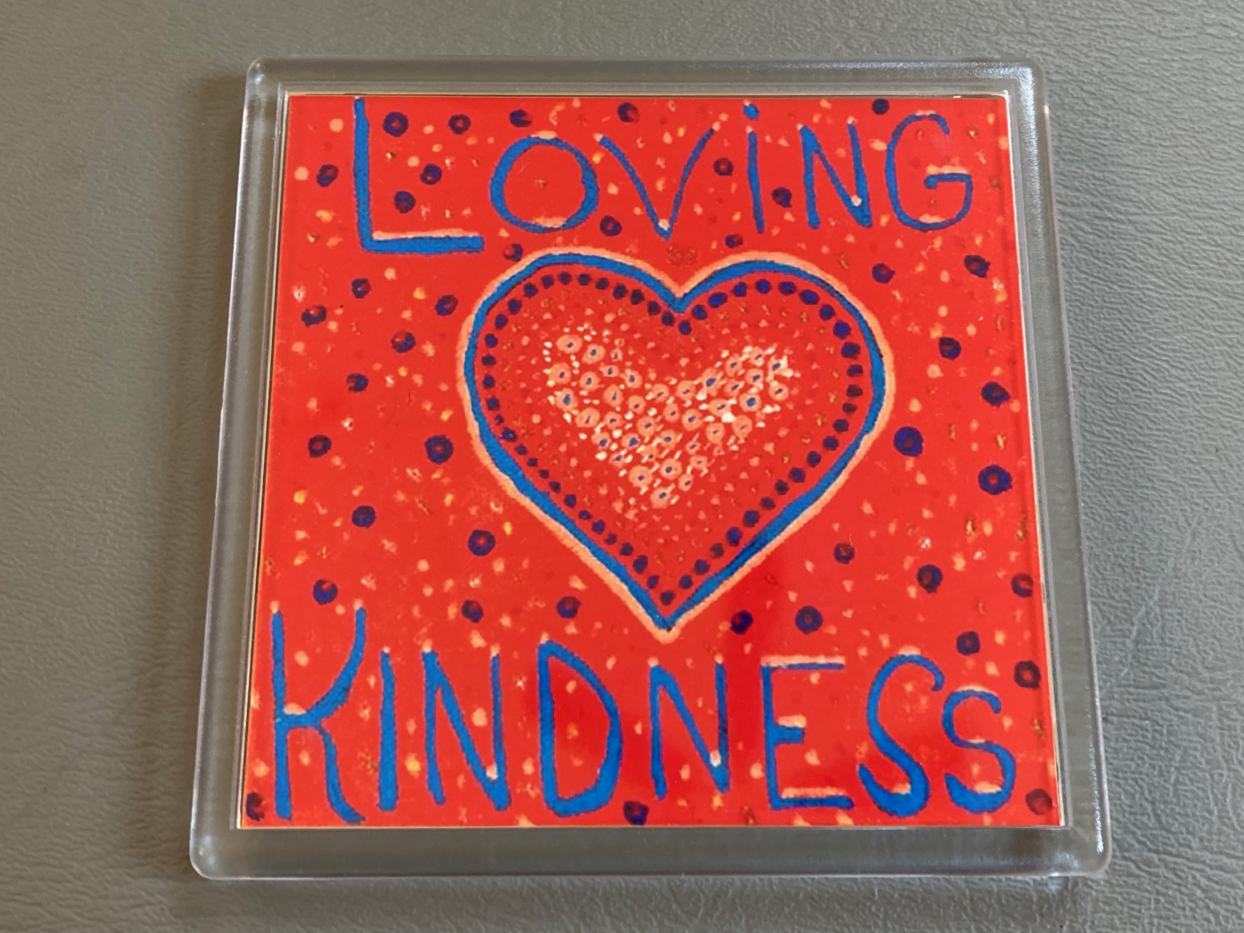 Orange "Lovingkindness" Fridge Magnet