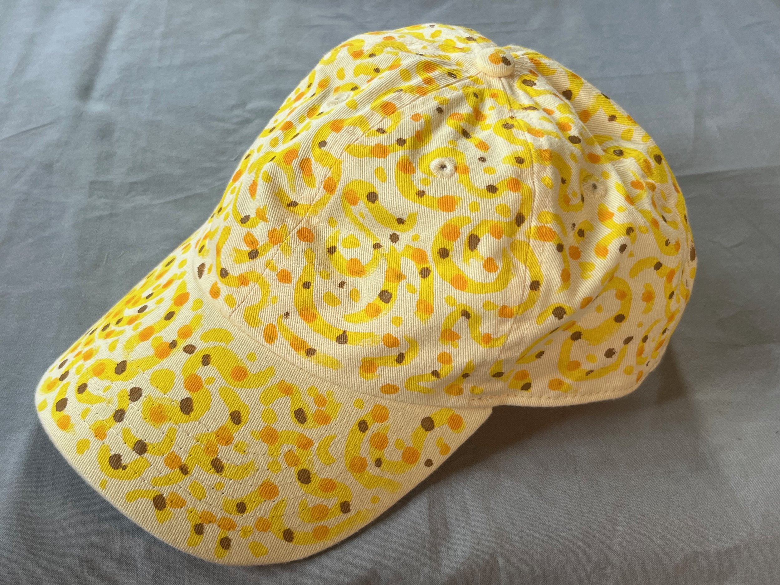 Hand-Painted Yellow Speckled Cap