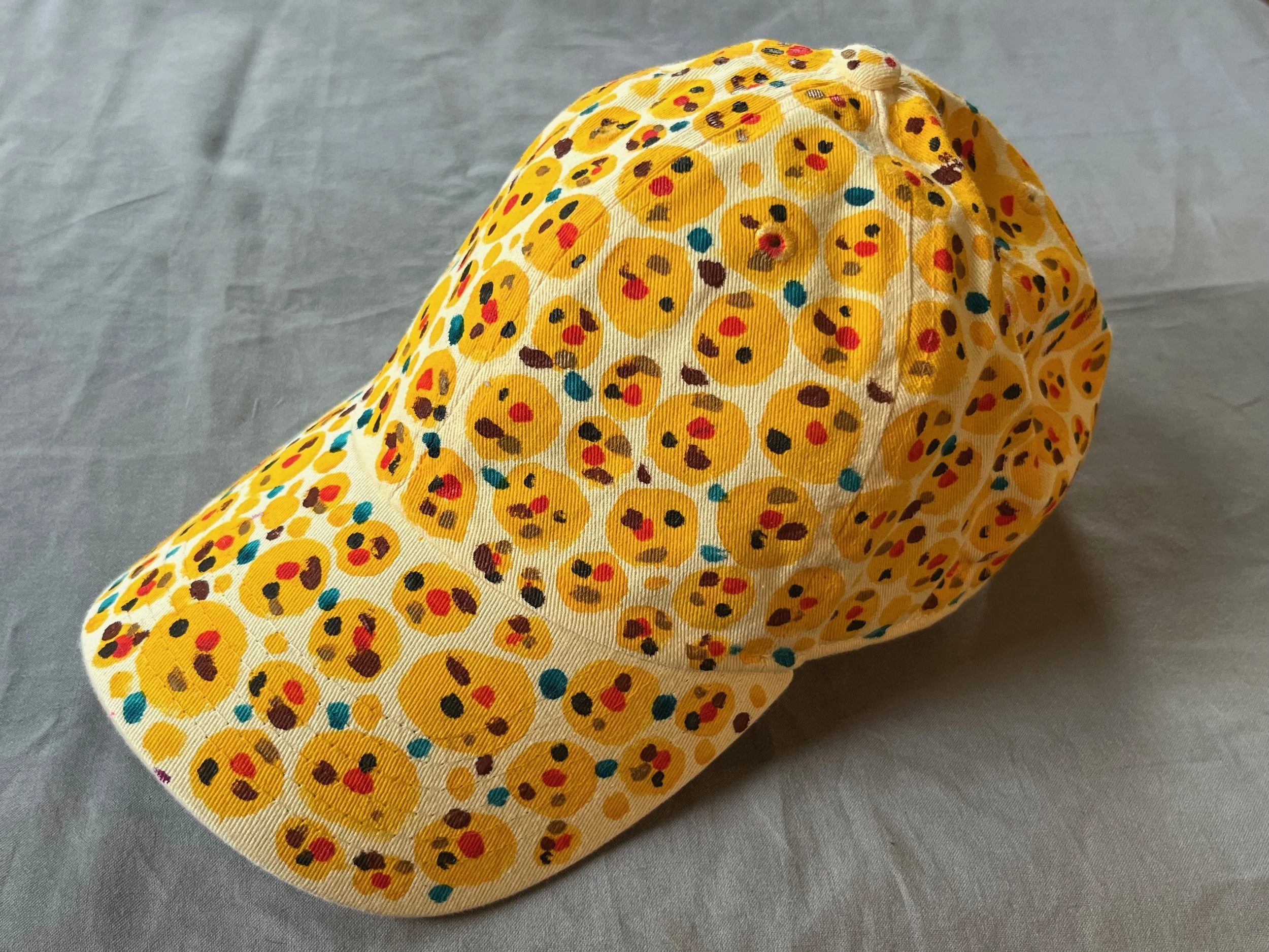 Hand-Painted Light Yellow Speckled Cap