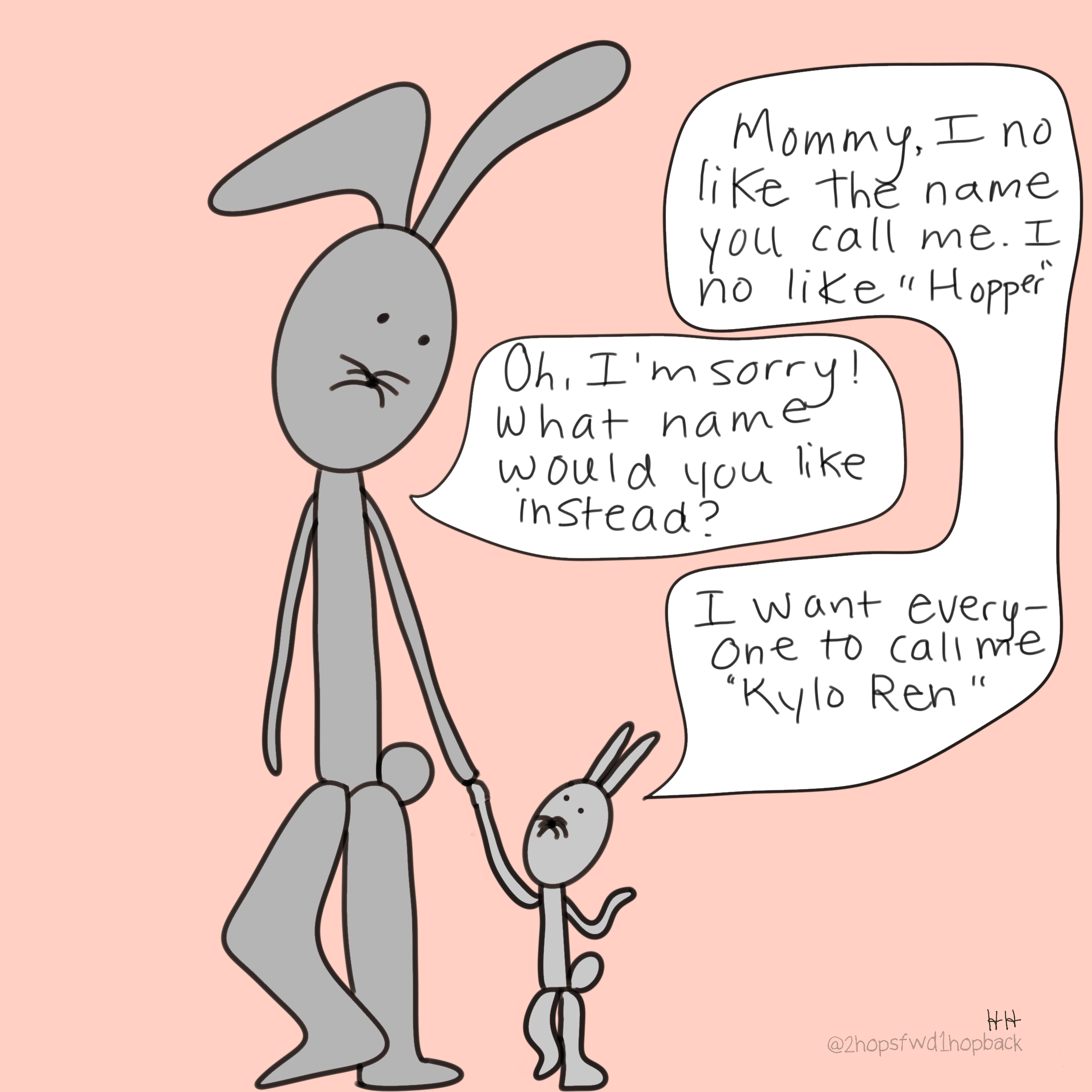 A039 - 2 hops forward 1 hop back - webcomic - child bunny requests to be called kyllo rren