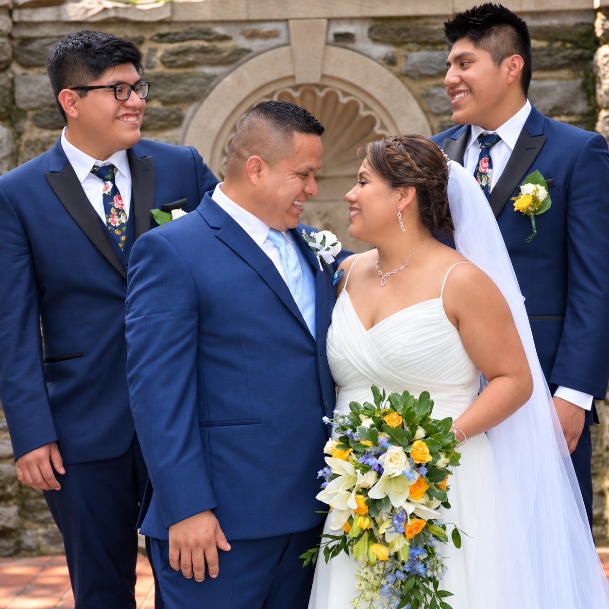 Wedding photography by David Scott Weitz of a bride and groom portrait on their wedding day in Elkins Park, Pennsylvania.