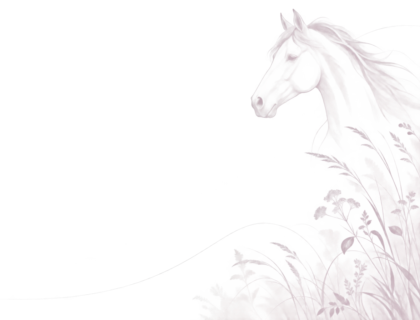 Stylized image of a horse's head and upper body with a flowing mane, set against a black background.
