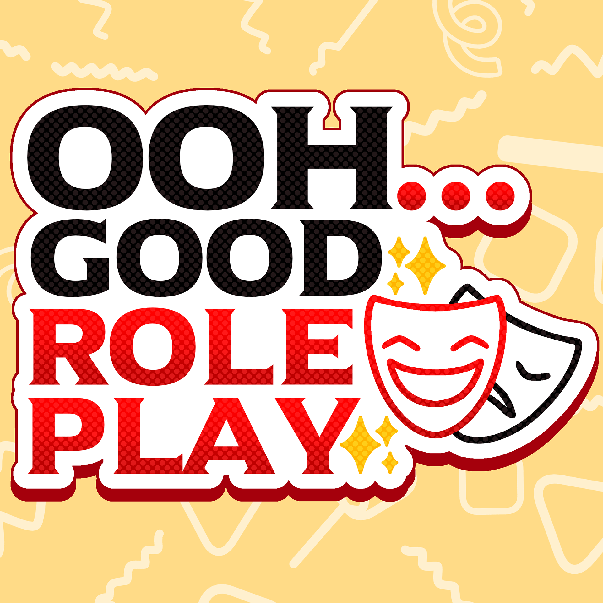 Colorful graphic with the words 'HOW GOOD' in bold black and red letters, festive elements, and a smiling mask face.
