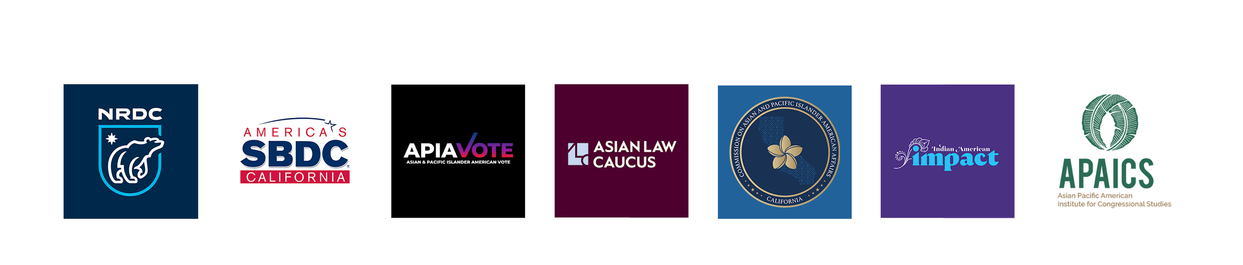 Row of eight logos representing different organizations and initiatives.