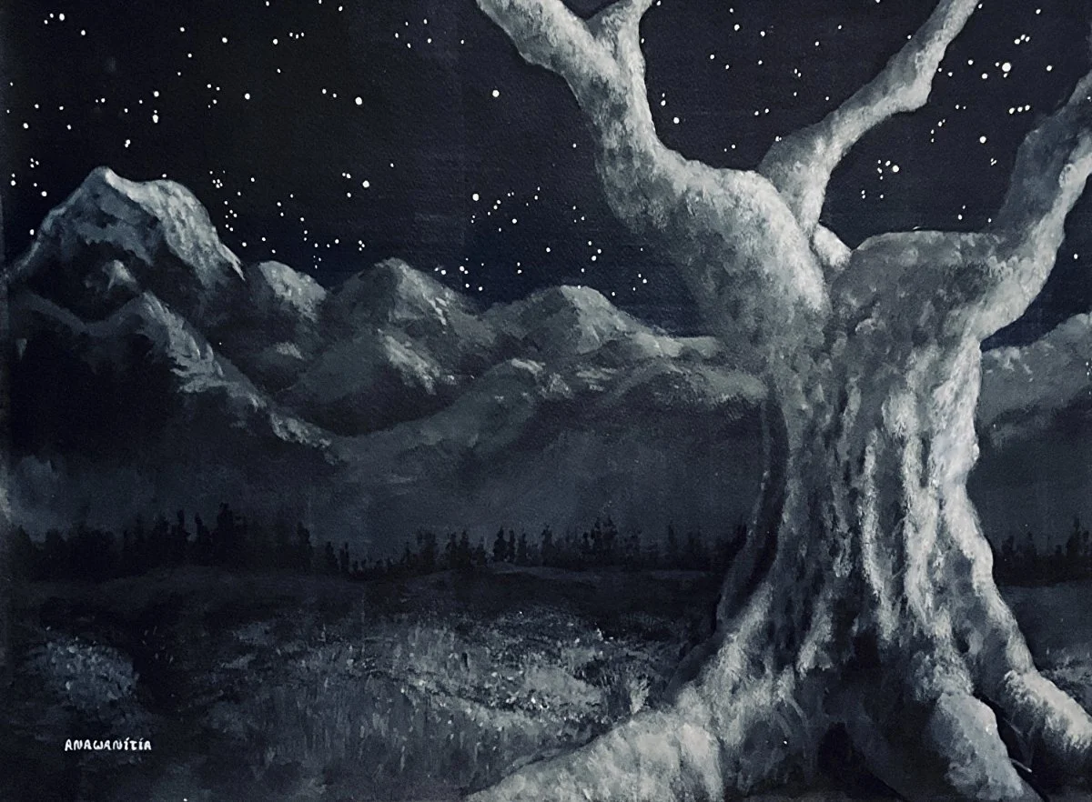 The Perfect Spot, original acrylic painting by Anawanitia