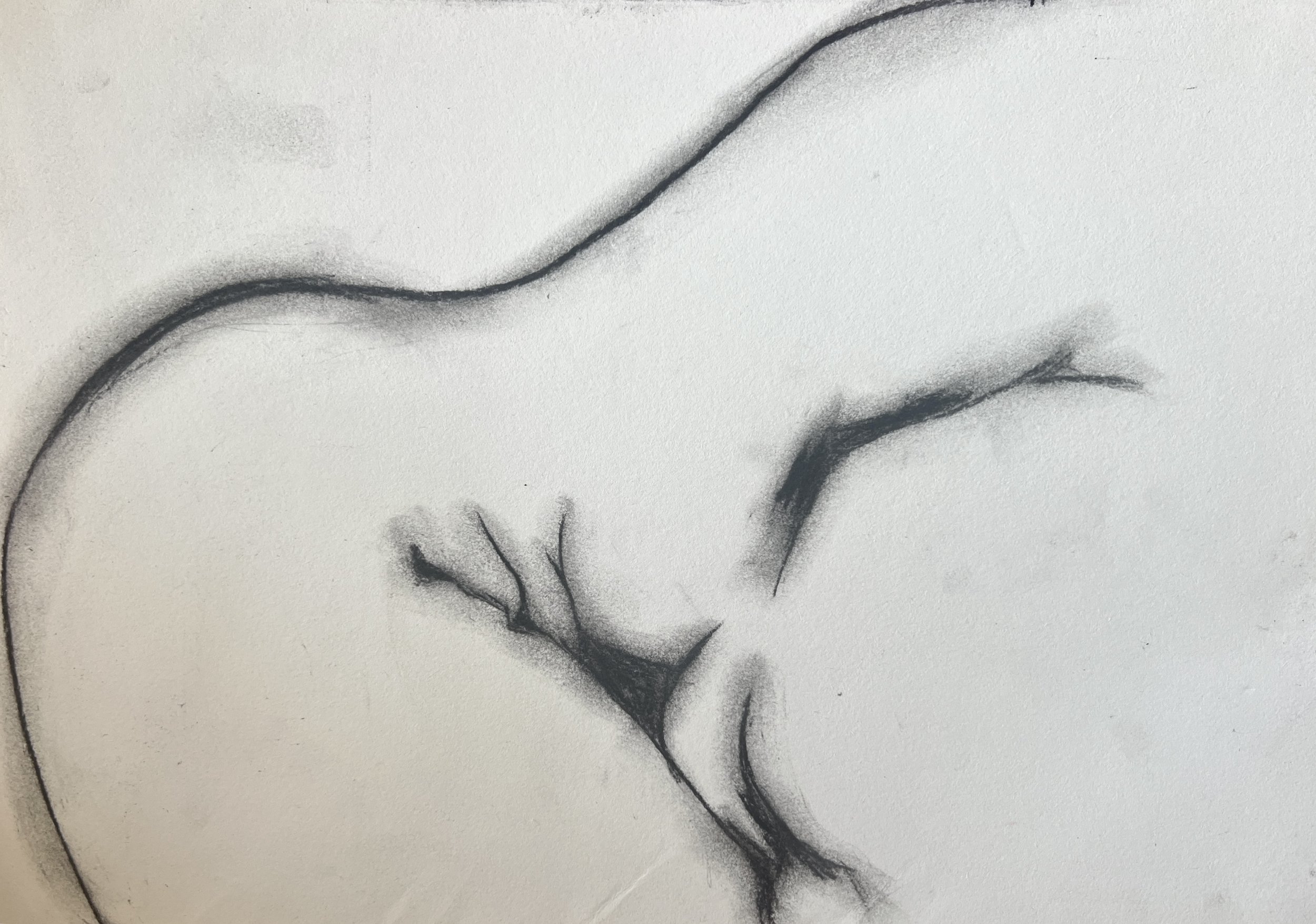 Title: Softly, Here
Charcoal on Paper
12 x 8 in