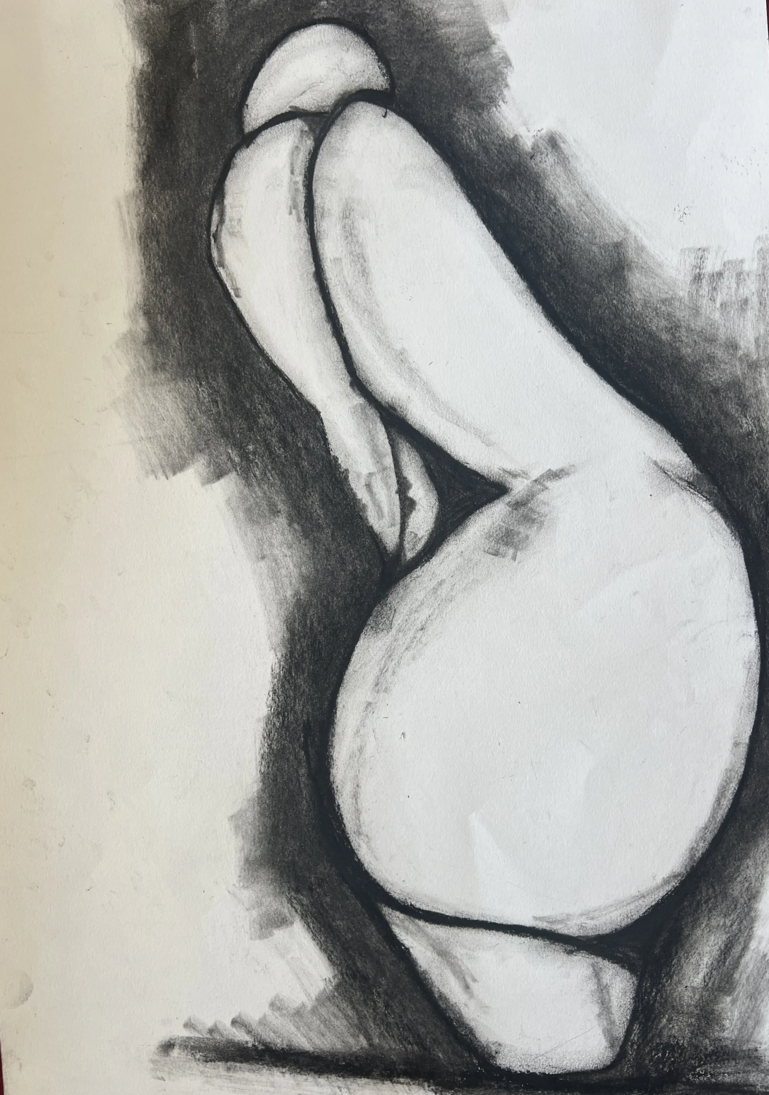 Title: The Other Voice, 2026
Charcoal on Paper
16 x 12 in