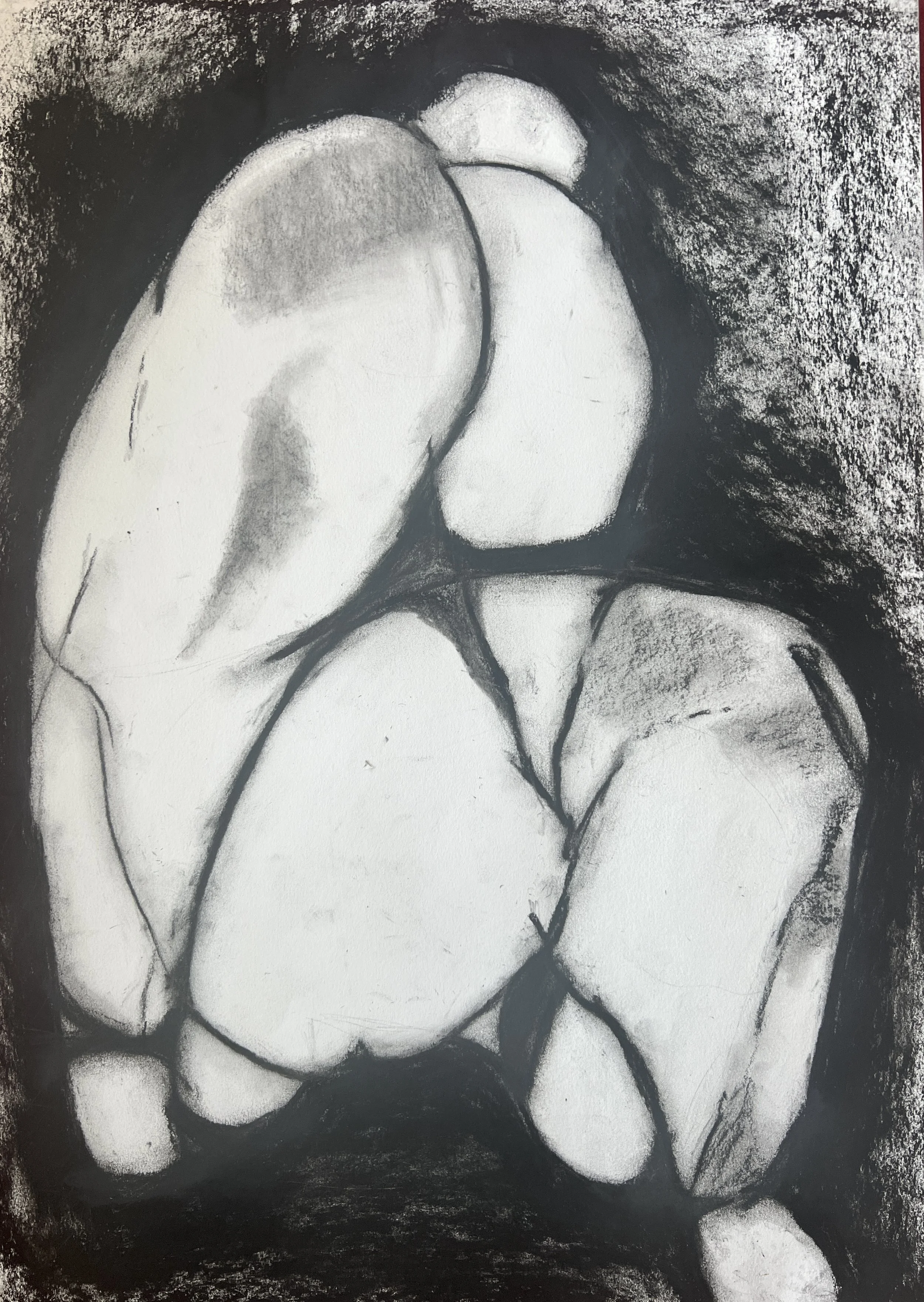 Title: You, Somewhere here, 2026

Charcoal on Paper 
16 x 12 in