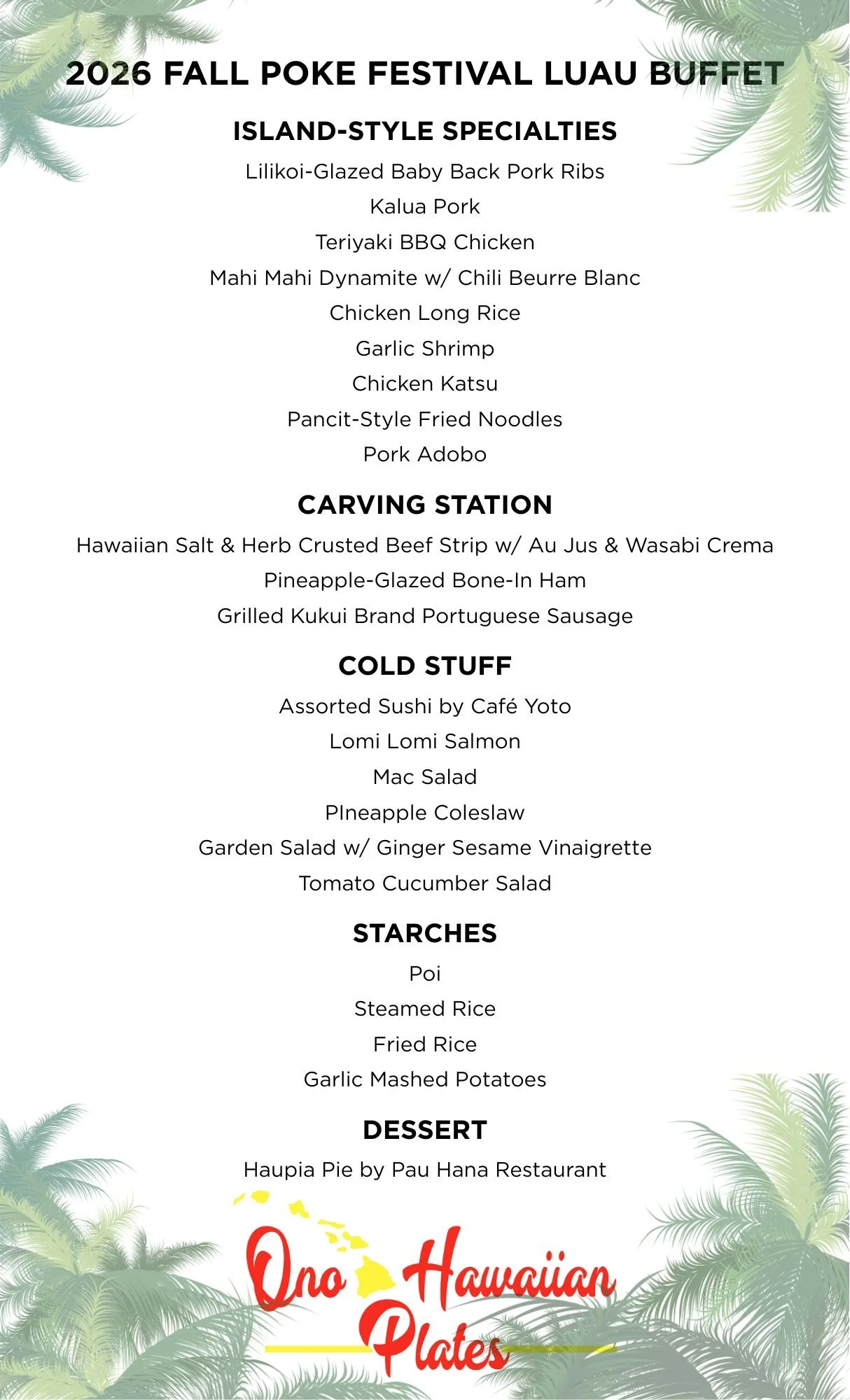 2026 Fall Poke Festival - Supporting The Hope Chest — Ono Hawaiian Plates