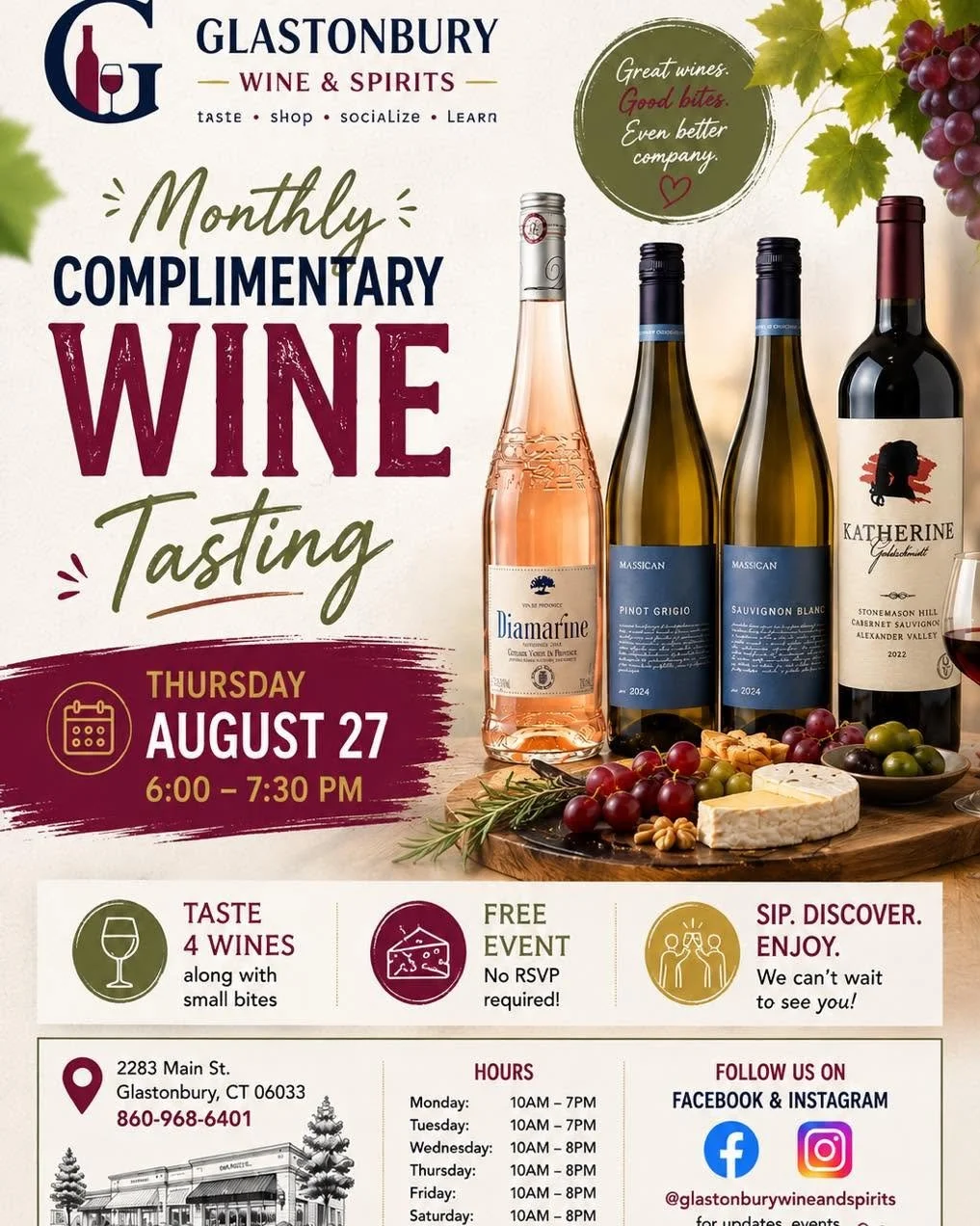 Monthly Complimentary Wine Tasting