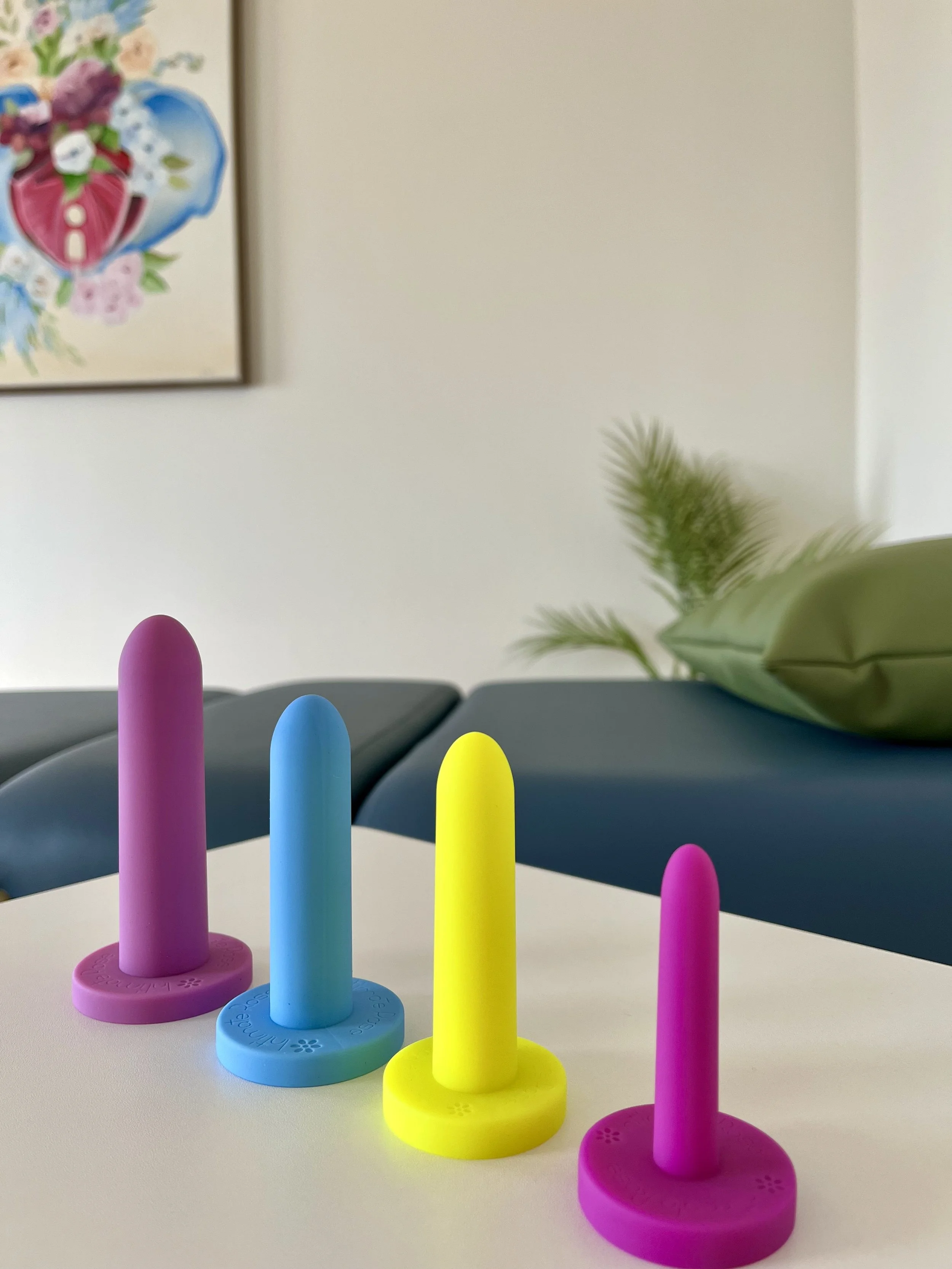 a vaginal dilator set sits on the desk