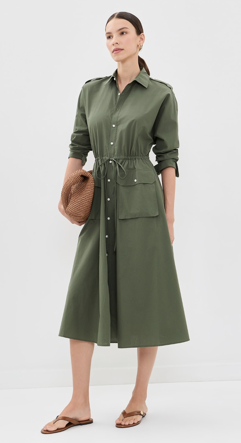 Long-sleeve collared shirt dress women can wear on cold mornings, from Polo Ralph Lauren.