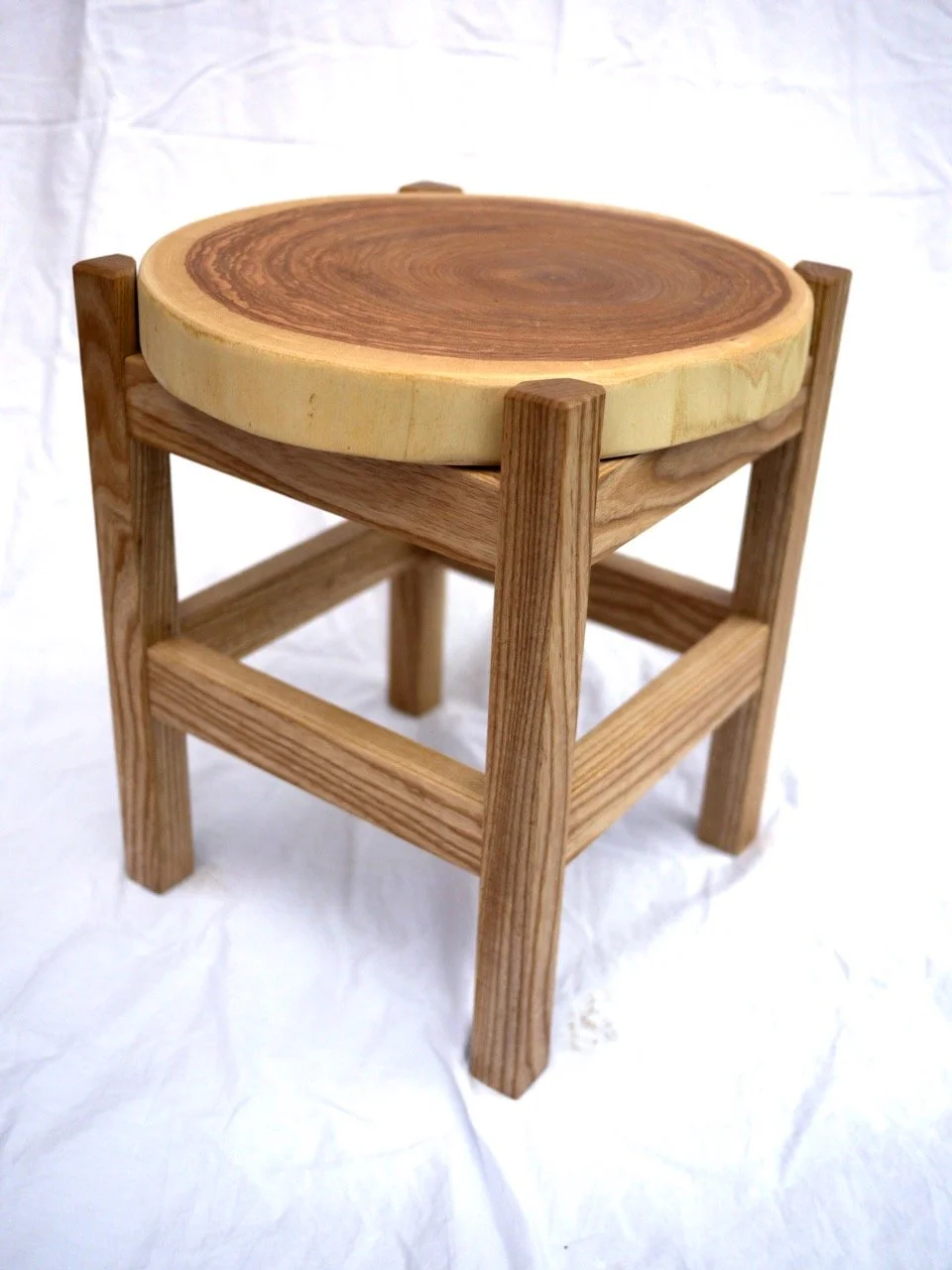 Salvaged Wood Slab Stool
