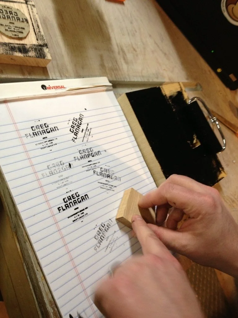 Woodcut and linocut stamps