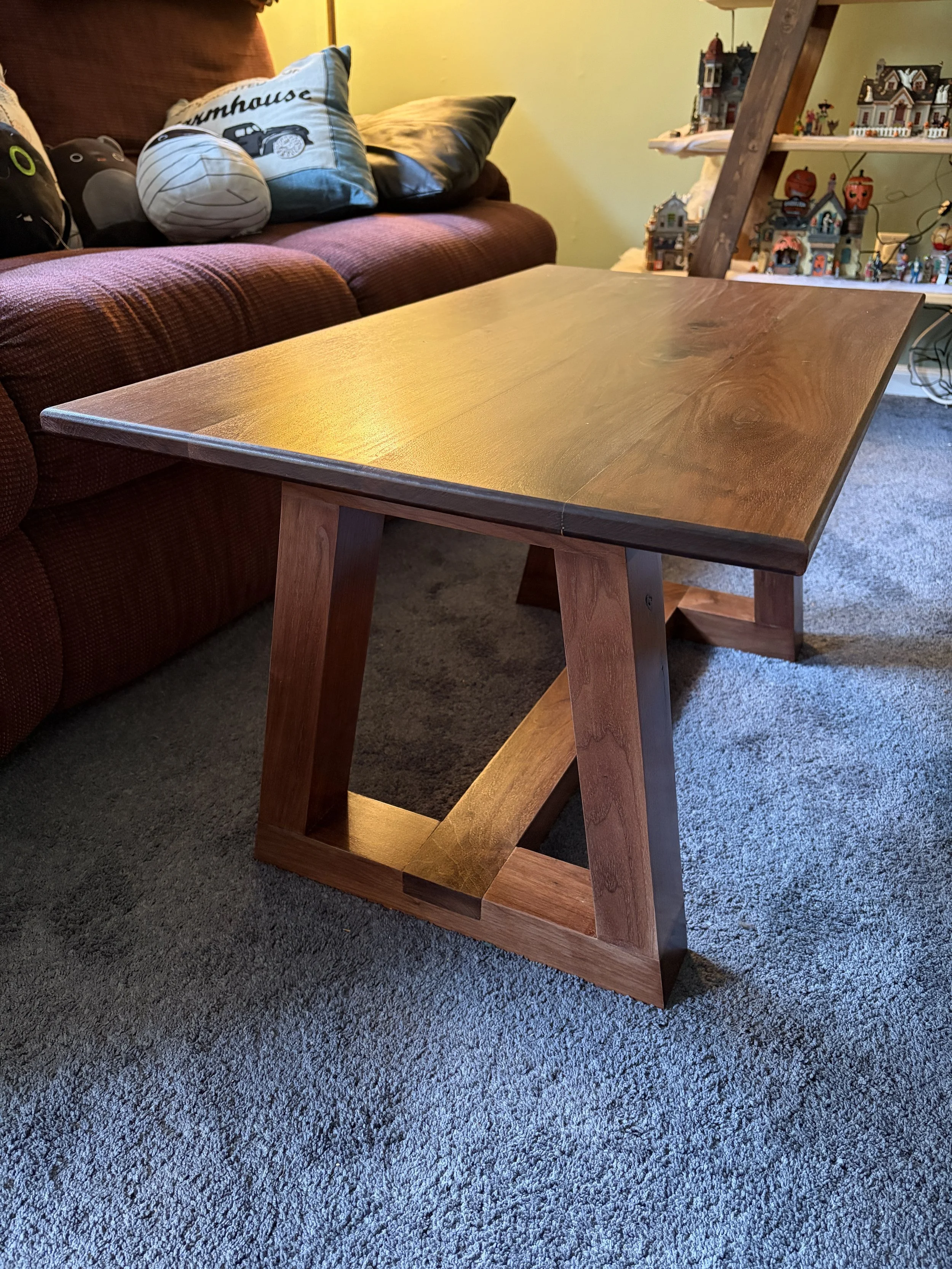 Modern Solid Black Walnut Coffee Table