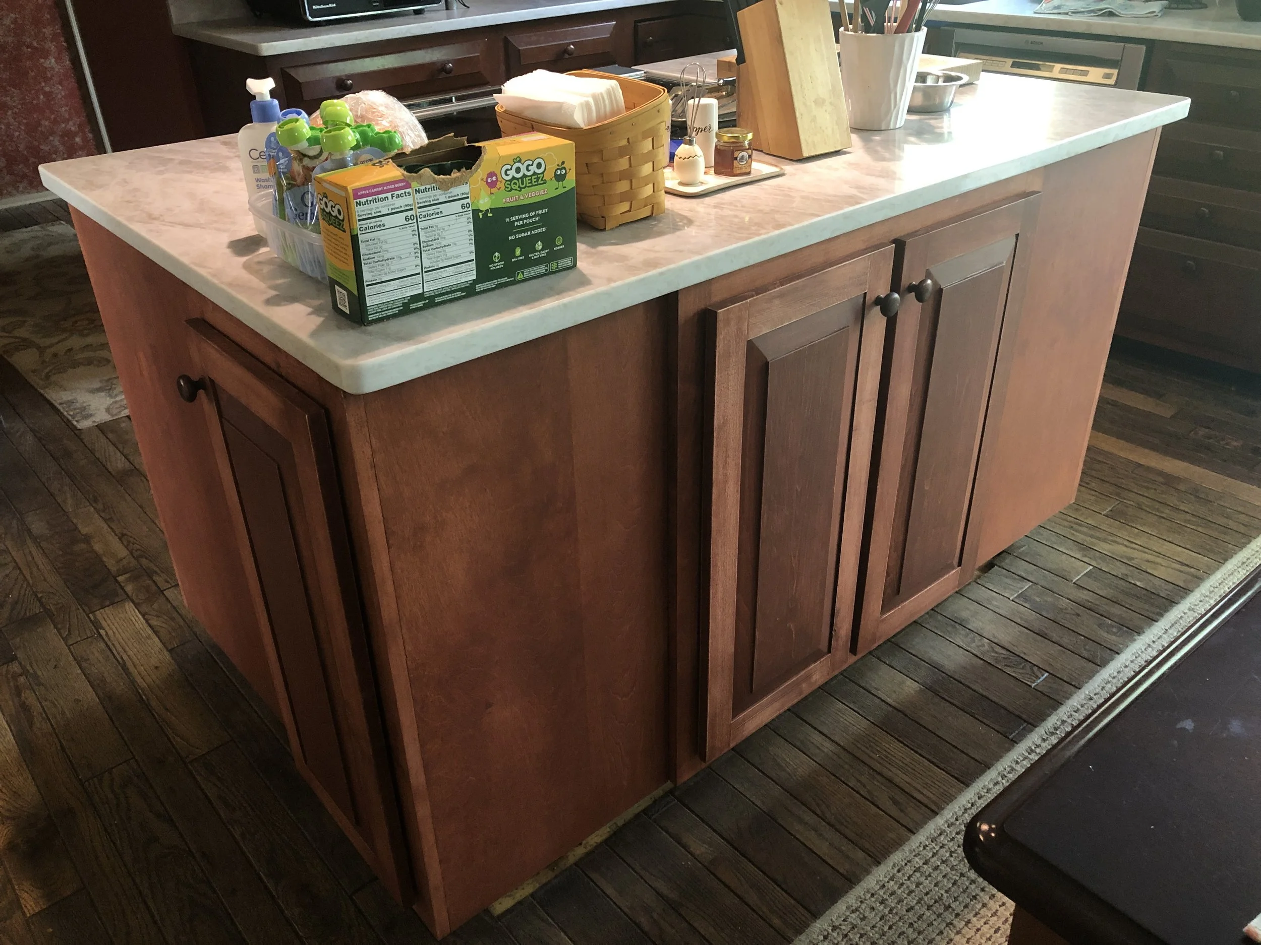 Full Kitchen Island with Drawers and Shelving