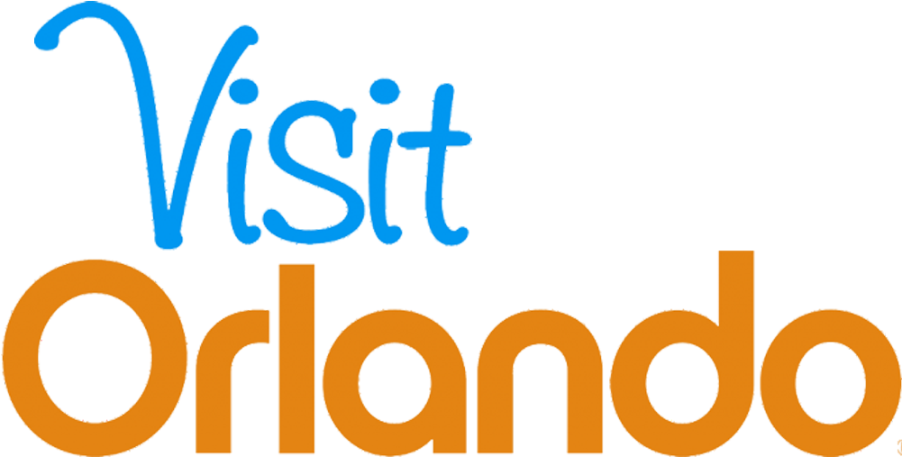 Text that reads "Visit Orlando" with "Visit" in blue and "Orlando" in orange.