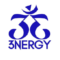 A blue and white logo with a stylized symbol above the word '3ENERGY'