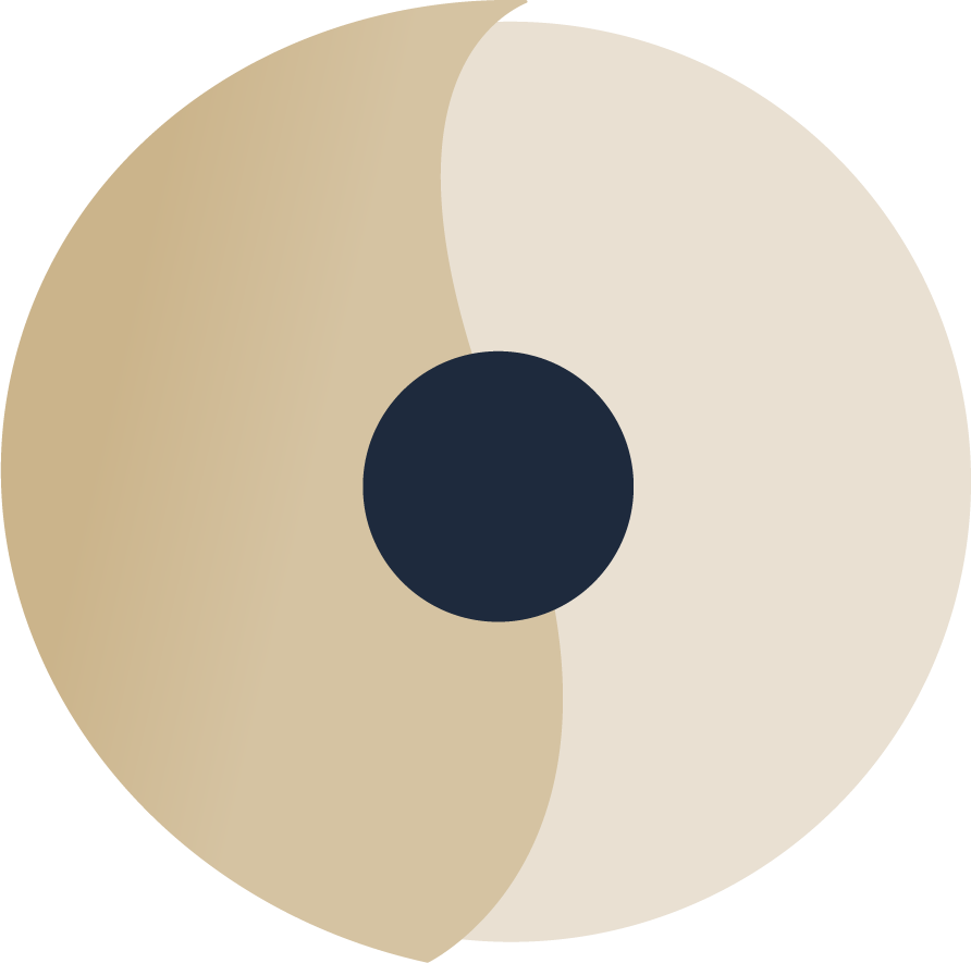 The Return to Center logo with two halves that become whole through mindfulness, breathwork and somatic practices in wellness workshops
