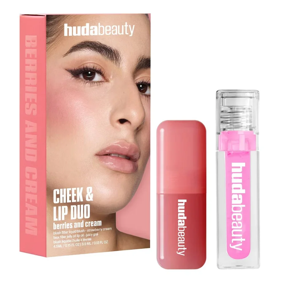 HUDA BEAUTY Berries and Cream Liquid Blush and Lip Gloss Set